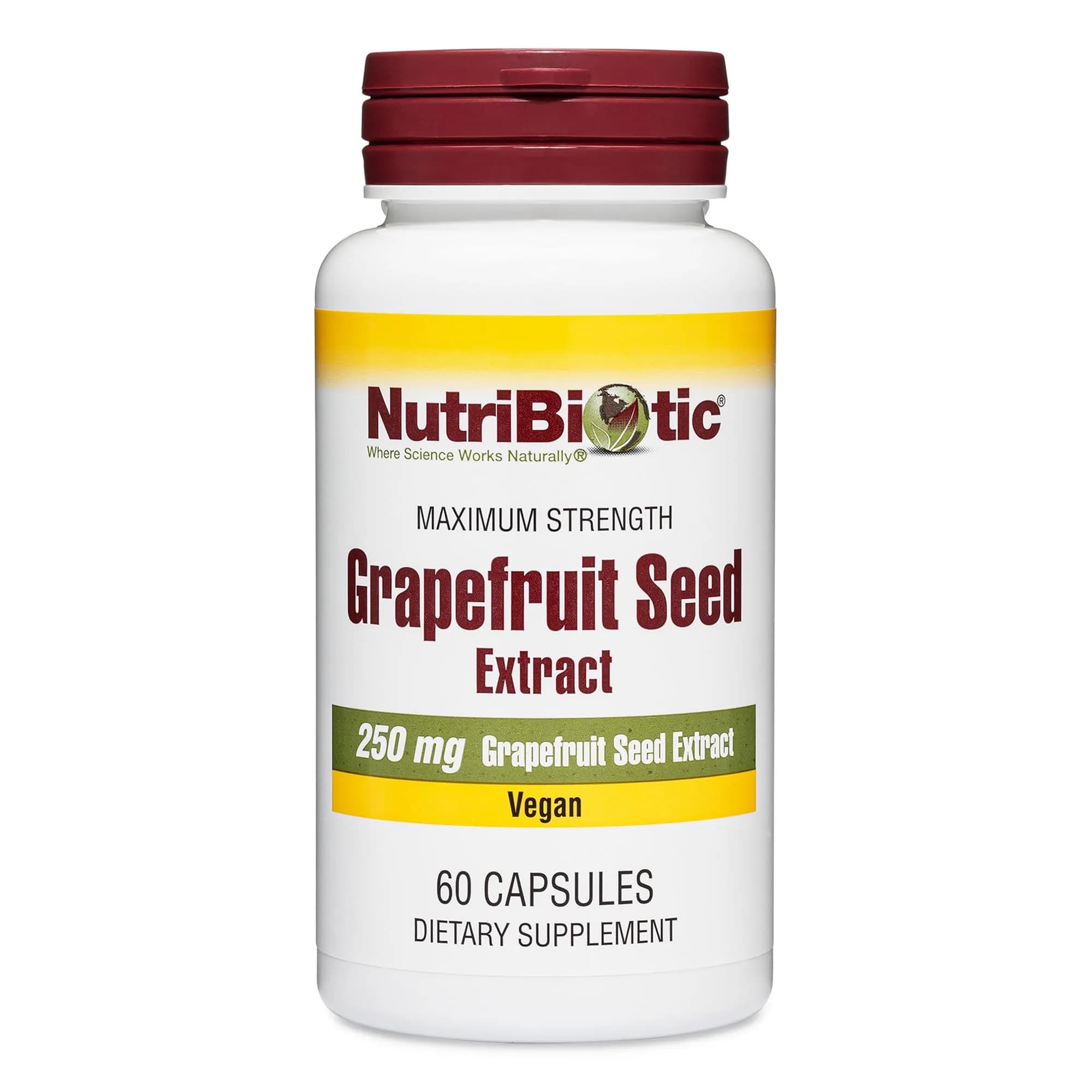 NutriBiotic Grapefruit Seed Extract Capsules 250 mg 60 Count | Maximum Strength with Bioflavonoids - main product image