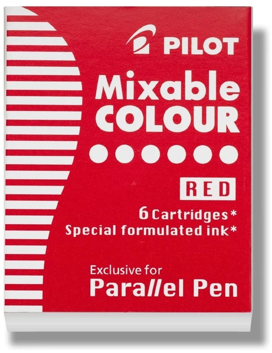 PILOT Parallel Mixable Color Ink Refills Red 6-Pack (156 g) | Authentic USA Import for Calligraphy Pens - main product image