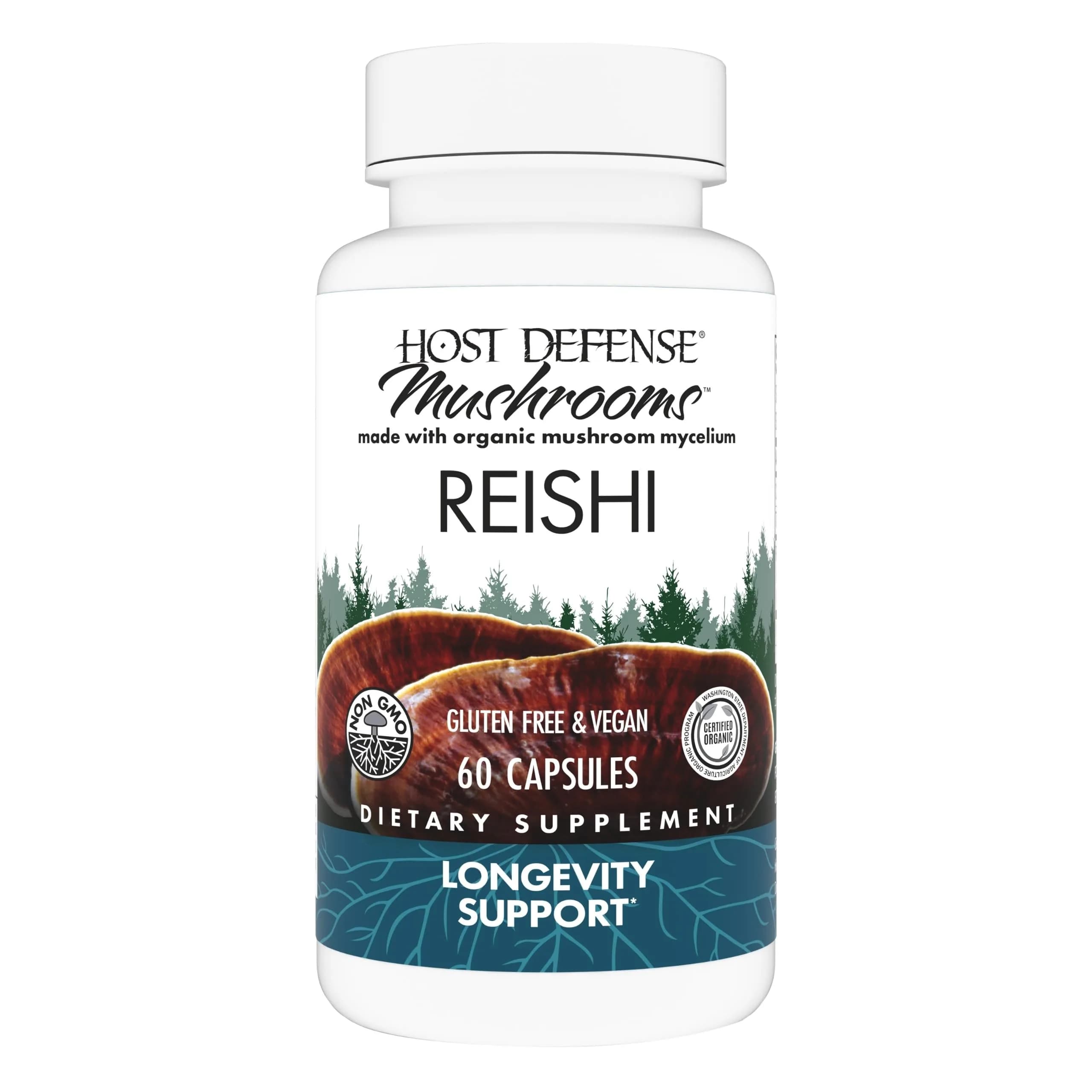 Host Defense Reishi Capsules 60 Capsules | Supports Wellness & Vitality