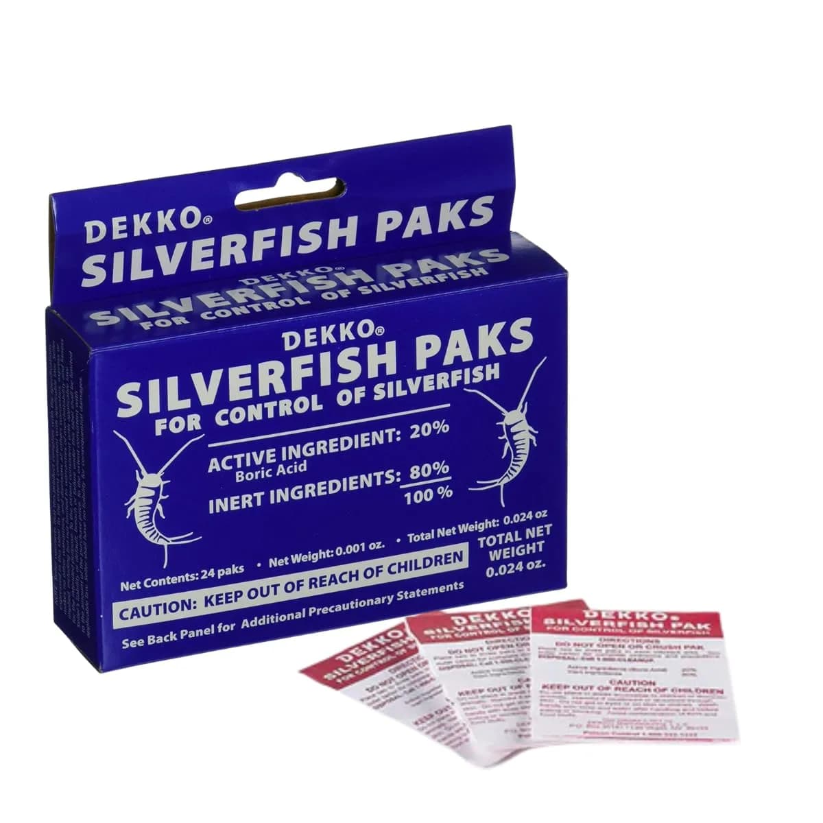 Dekko Silverfish Paks 24-Count | Boric Acid Insecticide for Silverfish Control - main product image