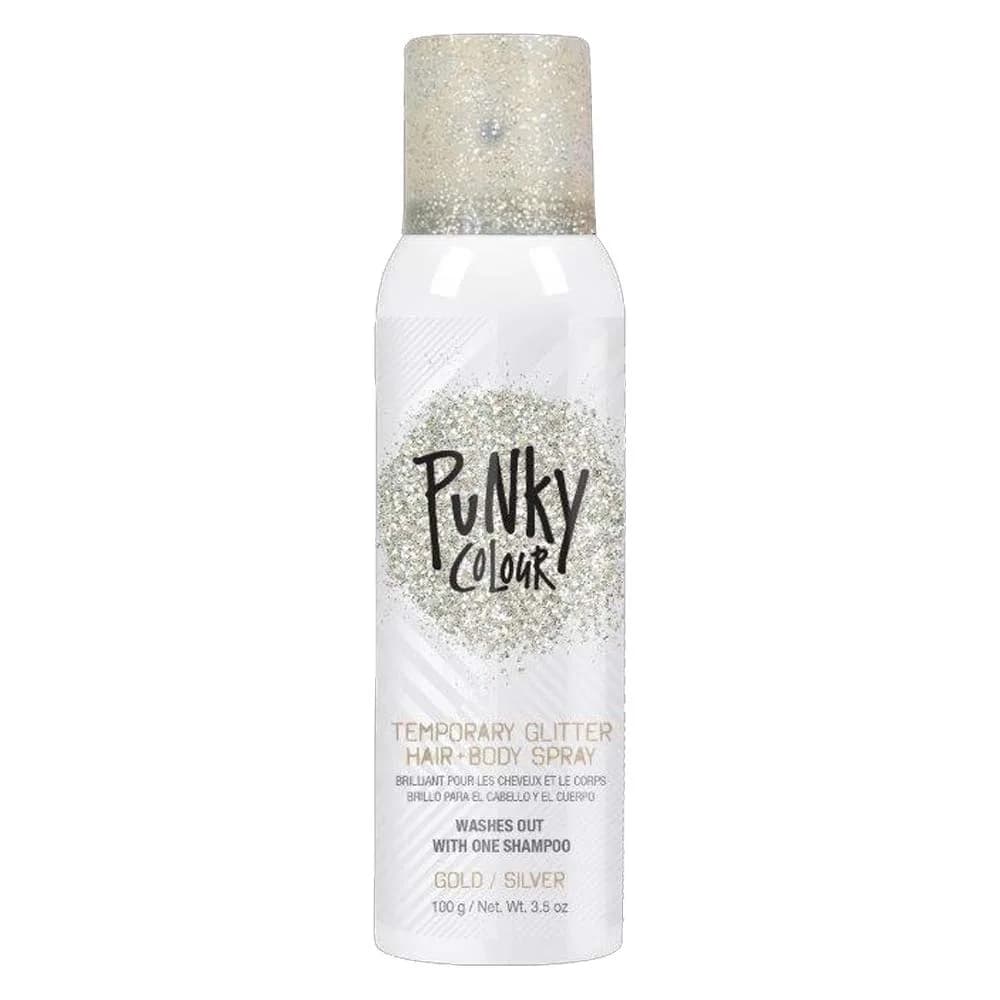 Jerome Russell Punky Colour Glitter Spray Gold/Silver | Shimmery Hair & Body Glitter, 3.5 oz
