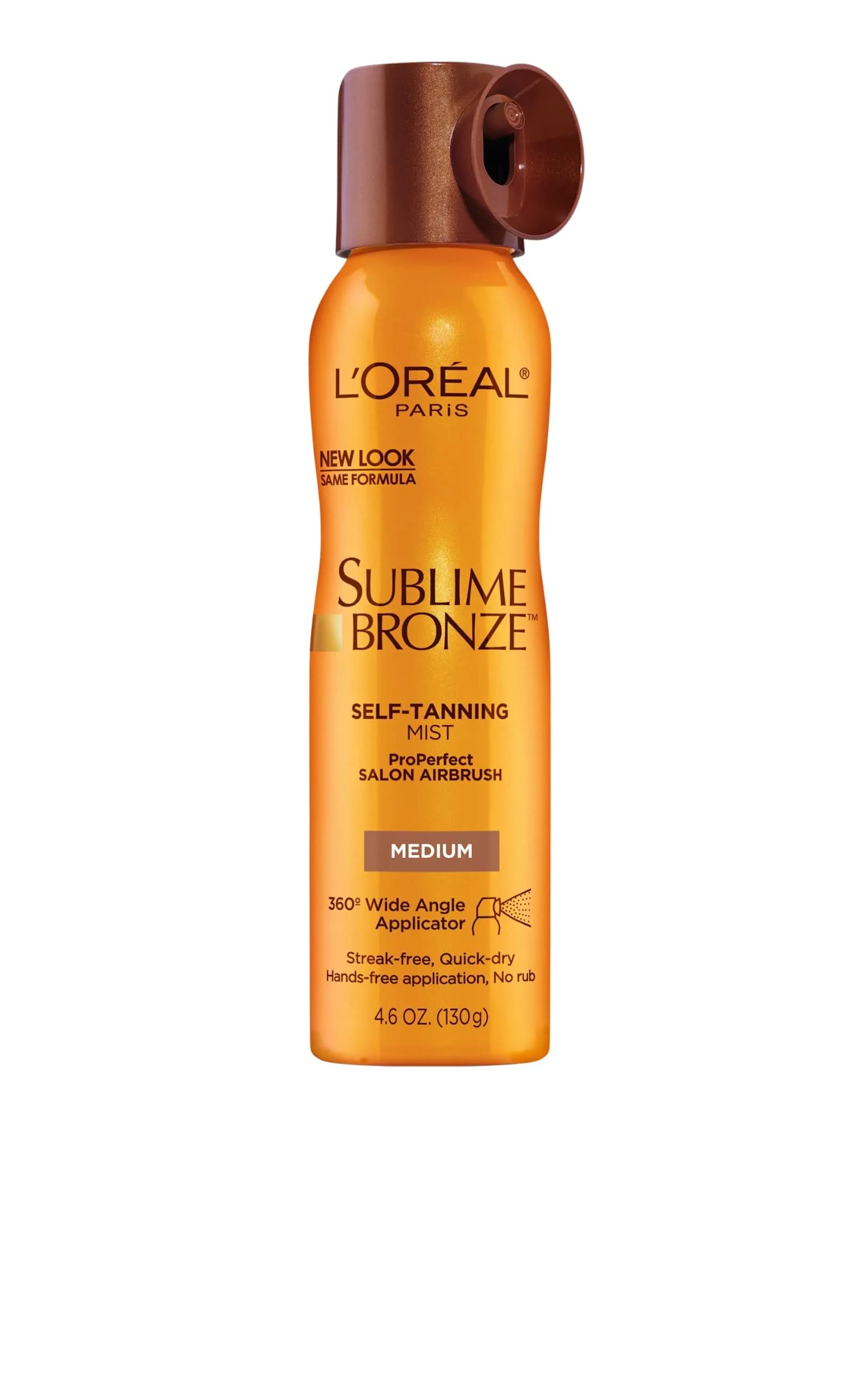 L'Oreal Paris Sublime Bronze Self-Tanning Mist, Medium Natural Tan 136ml (4.6 oz) | Streak-Free Airbrush Tan - main product image
