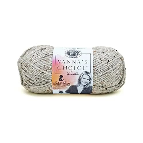Lion Brand Yarn Vanna's Choice Yarn, Grey Marble | Soft, Durable Crochet & Knitting Fiber (70–100g, 145 yards) — Grey Marble