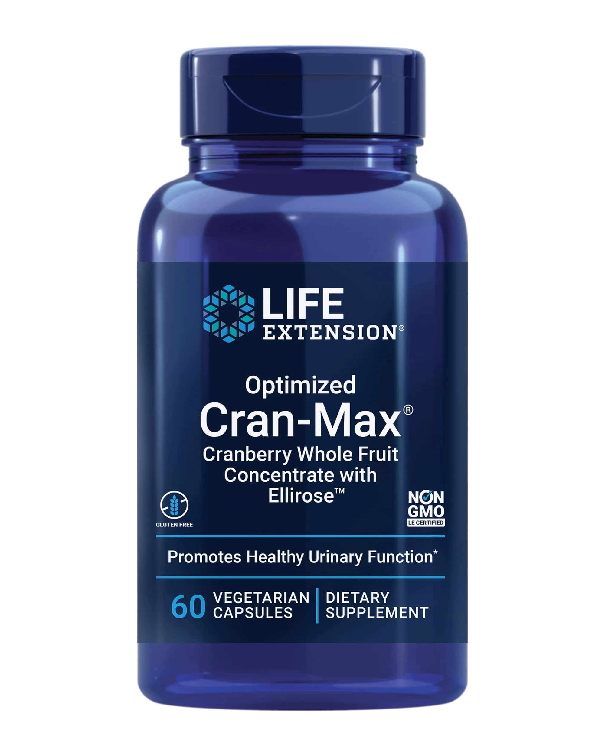 Life Extension Optimized Cran-Max® Cranberry Whole Fruit Concentrate with Hibiscus Extract 60 Capsules | Supports Female Urinary Tract Health - main product image