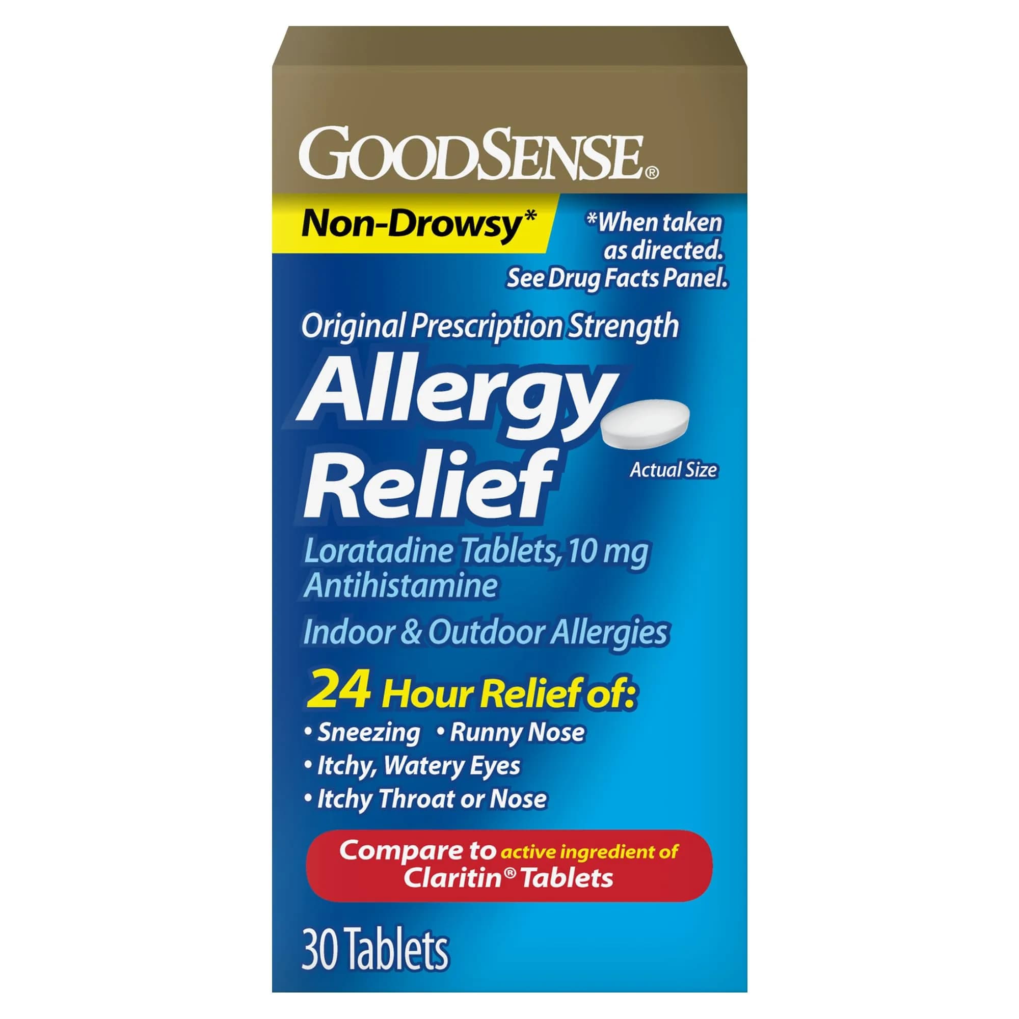 GoodSense Loratadine 10 mg Allergy Relief Tablets, 30 Count | Non-Drowsy 24-Hour Allergy Medicine