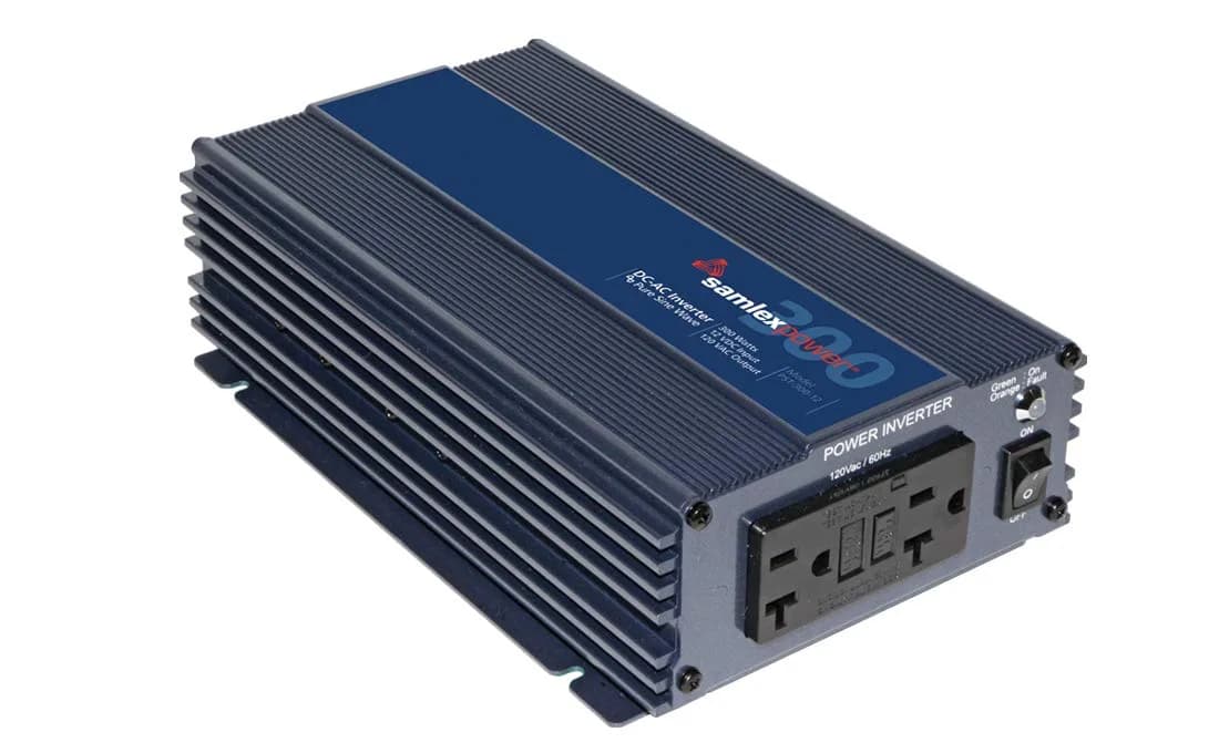 Samlex America SA300112 300W Pure Sine Wave Inverter | 12V DC to 110V AC, 2 AC Outlets, 88% Efficiency - main product image