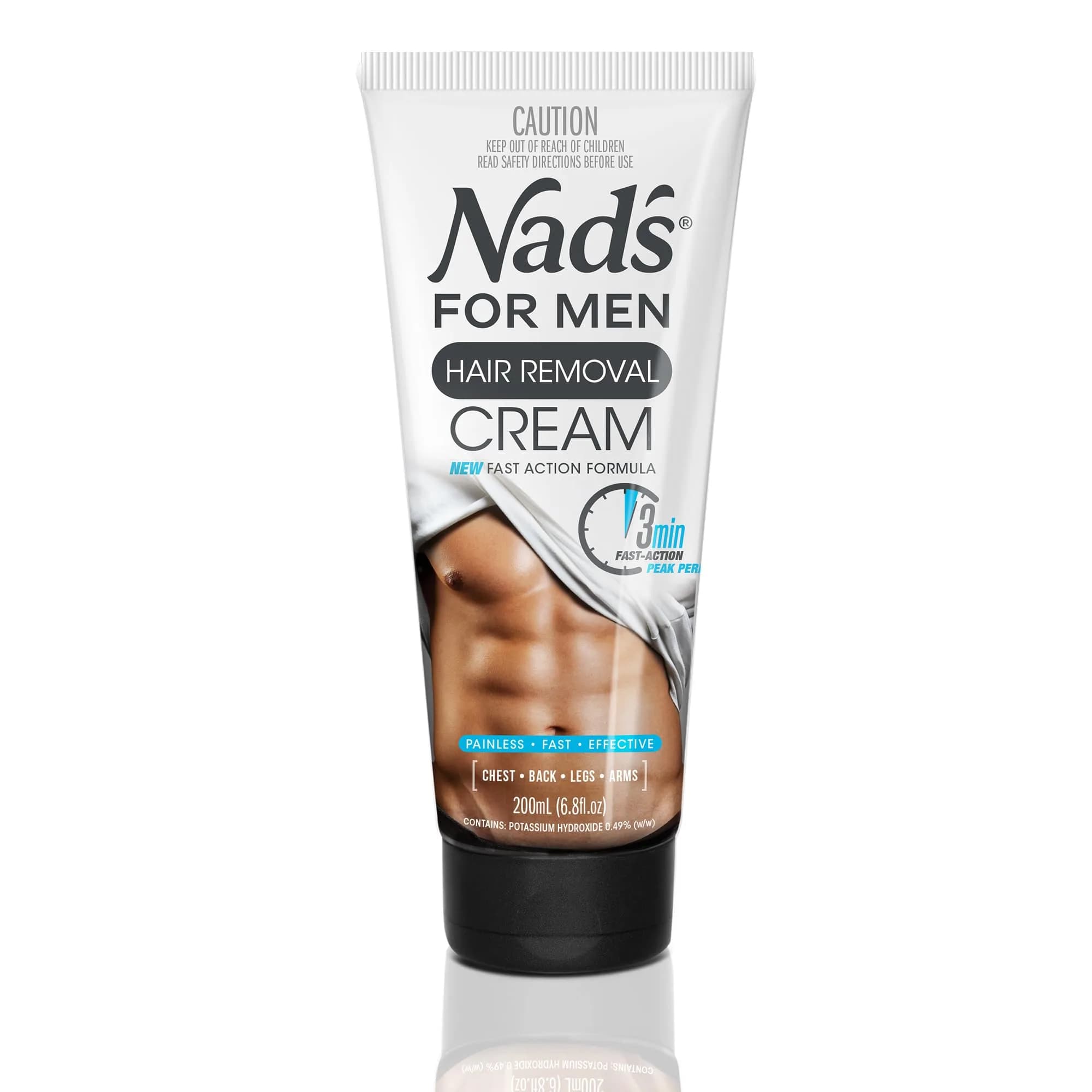Nad's For Men Hair Removal Cream 200ml (6.8 Fl Oz) | Painless Depilatory for Coarse Male Body Hair - main product image