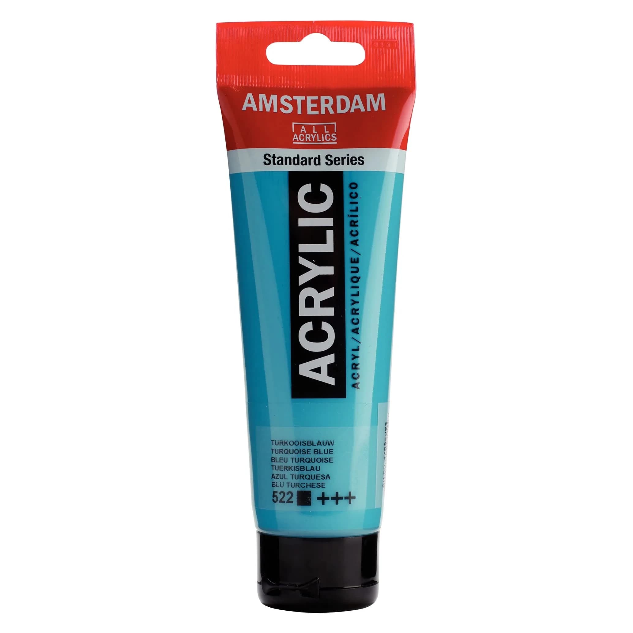Amsterdam Standard Series Acrylic Paint Tube, Turquoise Blue 522, 120ml (4.05 Fl Oz) | Professional Grade, Fast-Drying, Multi-Surface - main product image