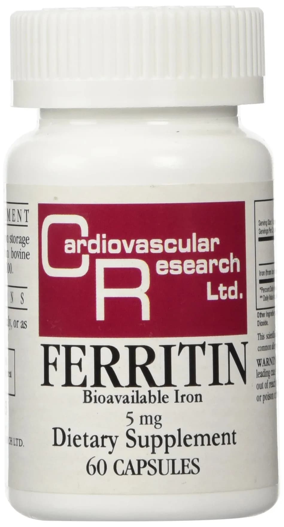 Cardiovascular Research Ferritin Maximum Absorption Iron Supplement 60 Capsules | Bioavailable Iron Support for Adults - main product image