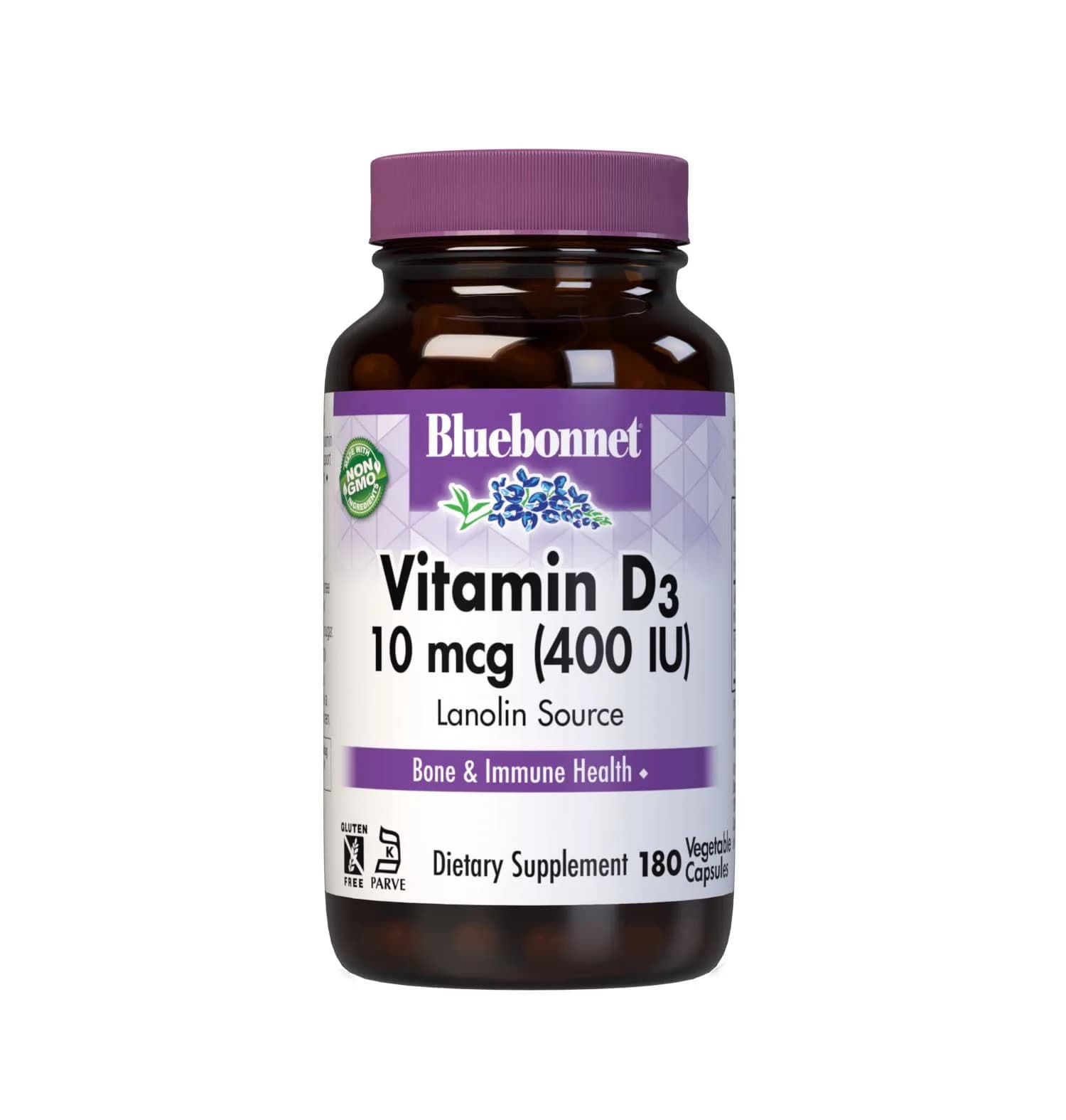 BlueBonnet Vitamin D3 400 IU Vegetable Capsule | Supports Strong Bones & Immunity