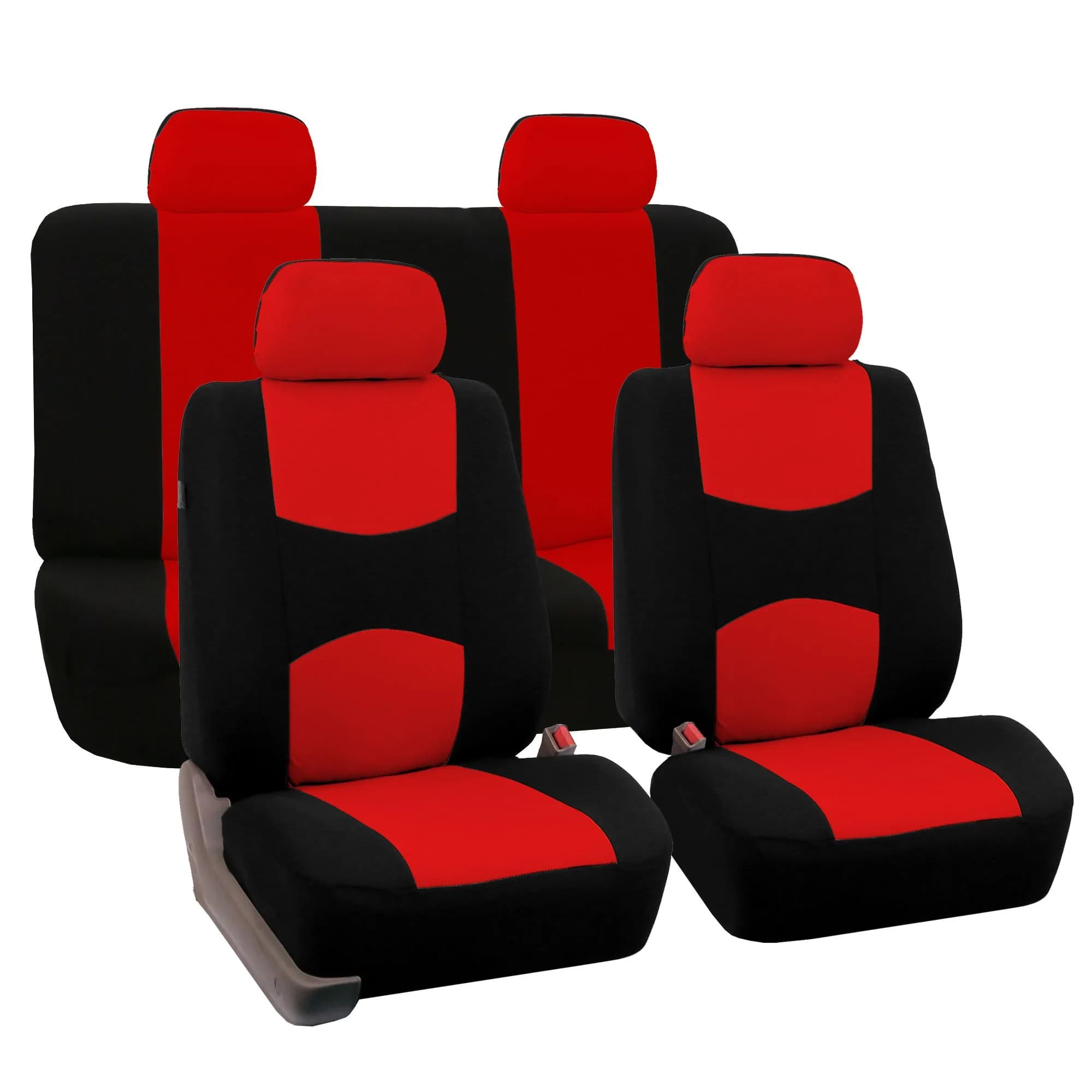 FH Group Gray Full Set Cloth Car Seat Covers | Universal Fit Automotive Seat Covers for SUV, Sedan, Van