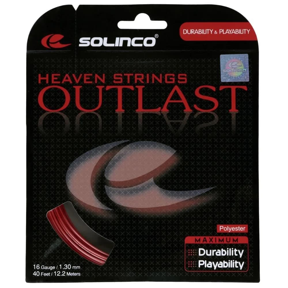Solinco Outlast Tennis String Set-Red-16 | High Durability & All-Court Playability