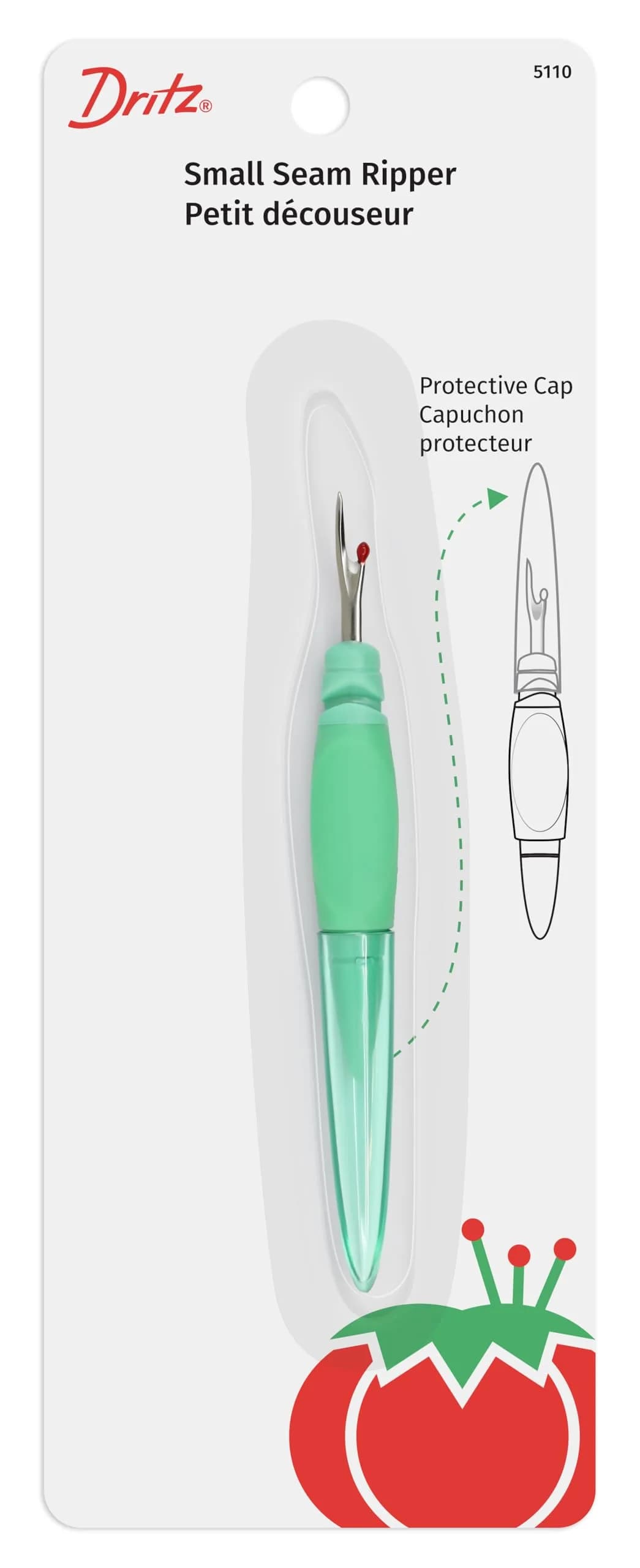 Dritz Seam Ripper Small Ergonomic Design 1-Pack | Sharp & Comfortable for Sewing & Opening Buttonholes