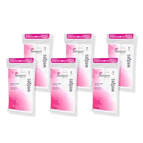 Swisspers Premium Cosmetic Wedges, Latex-Free Makeup Wedge, 192 Count (6 Packs) | Hypoallergenic & Reusable - main product image
