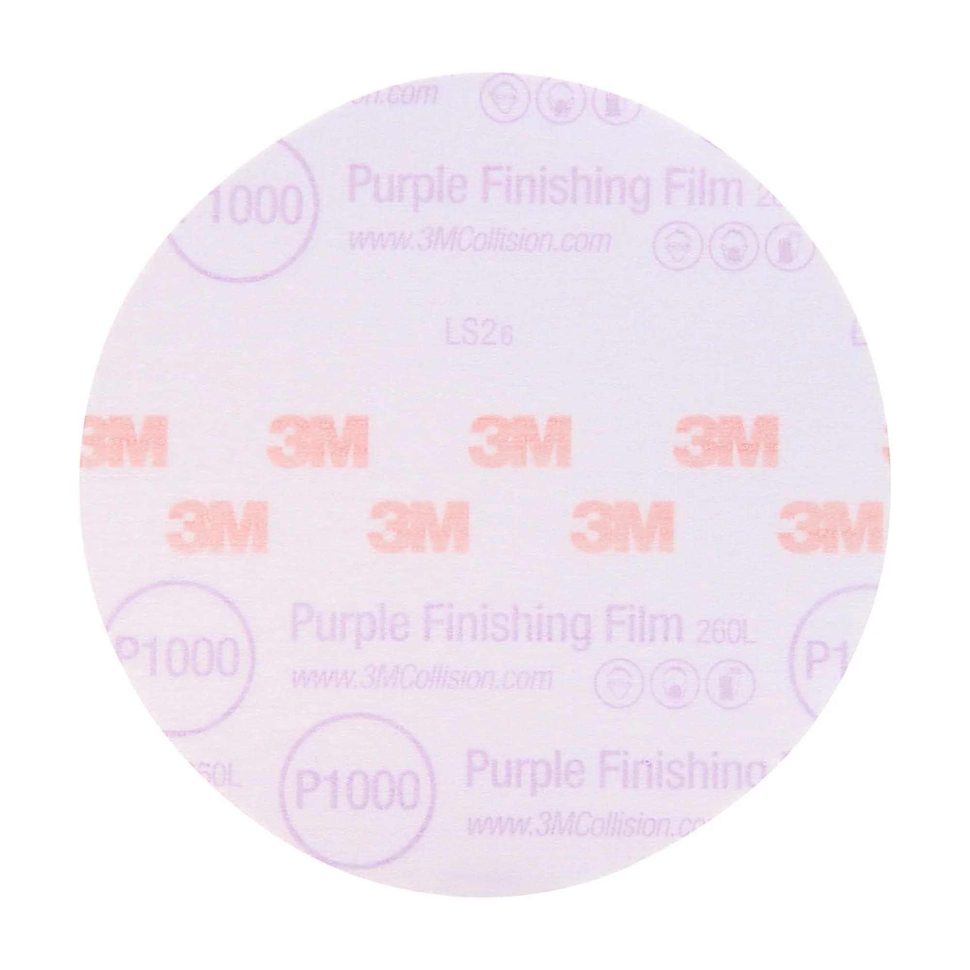 3M Hookit Purple Finishing Film Abrasive Disc, 6 in, P1000 | Long-Lasting, Fast Cutting, Aluminum Oxide - main product image