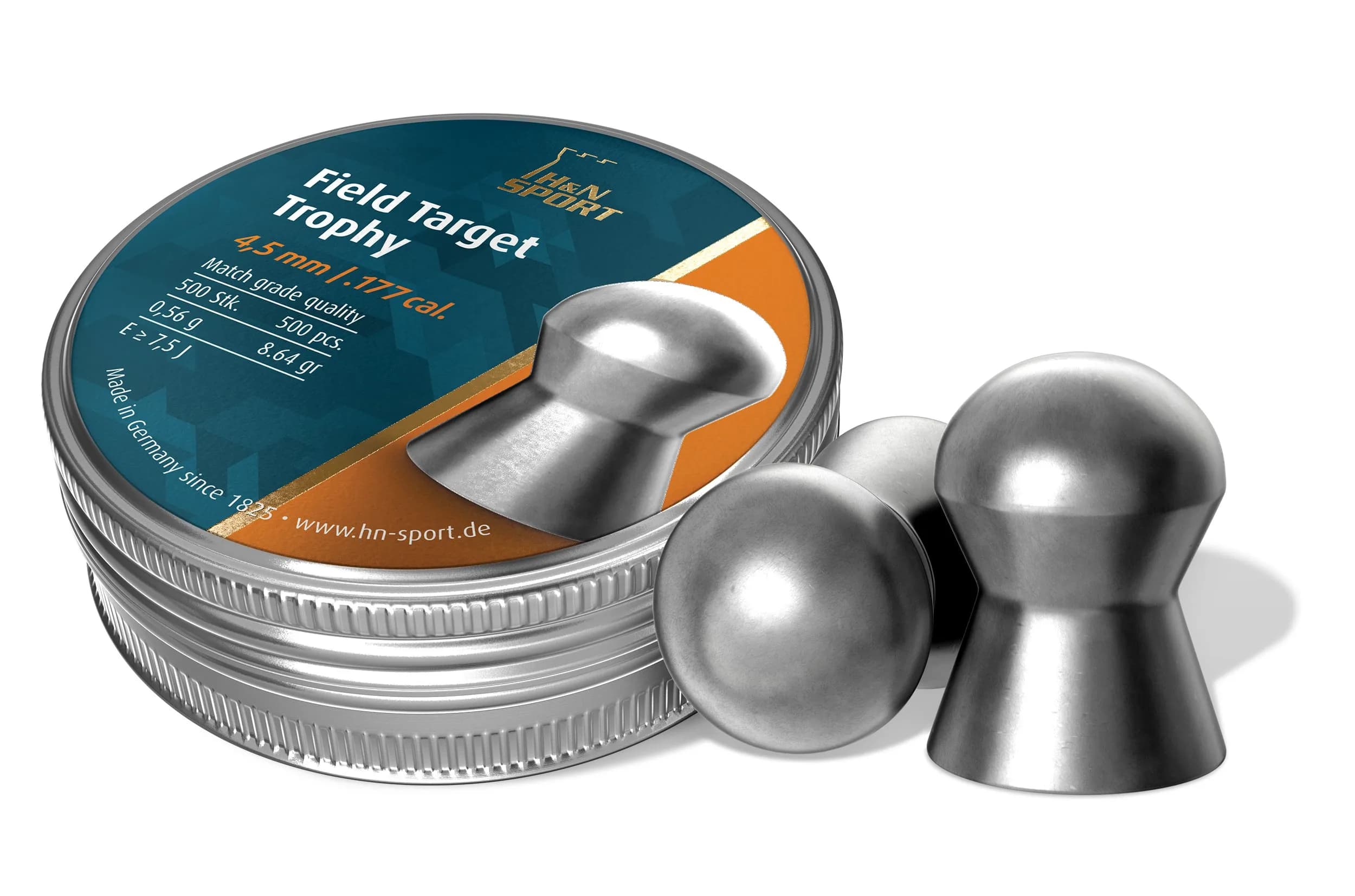 H&N Sport Field Target Trophy Domed Airgun Pellets .177 Cal / 8.64 Grains | Match Grade Accuracy