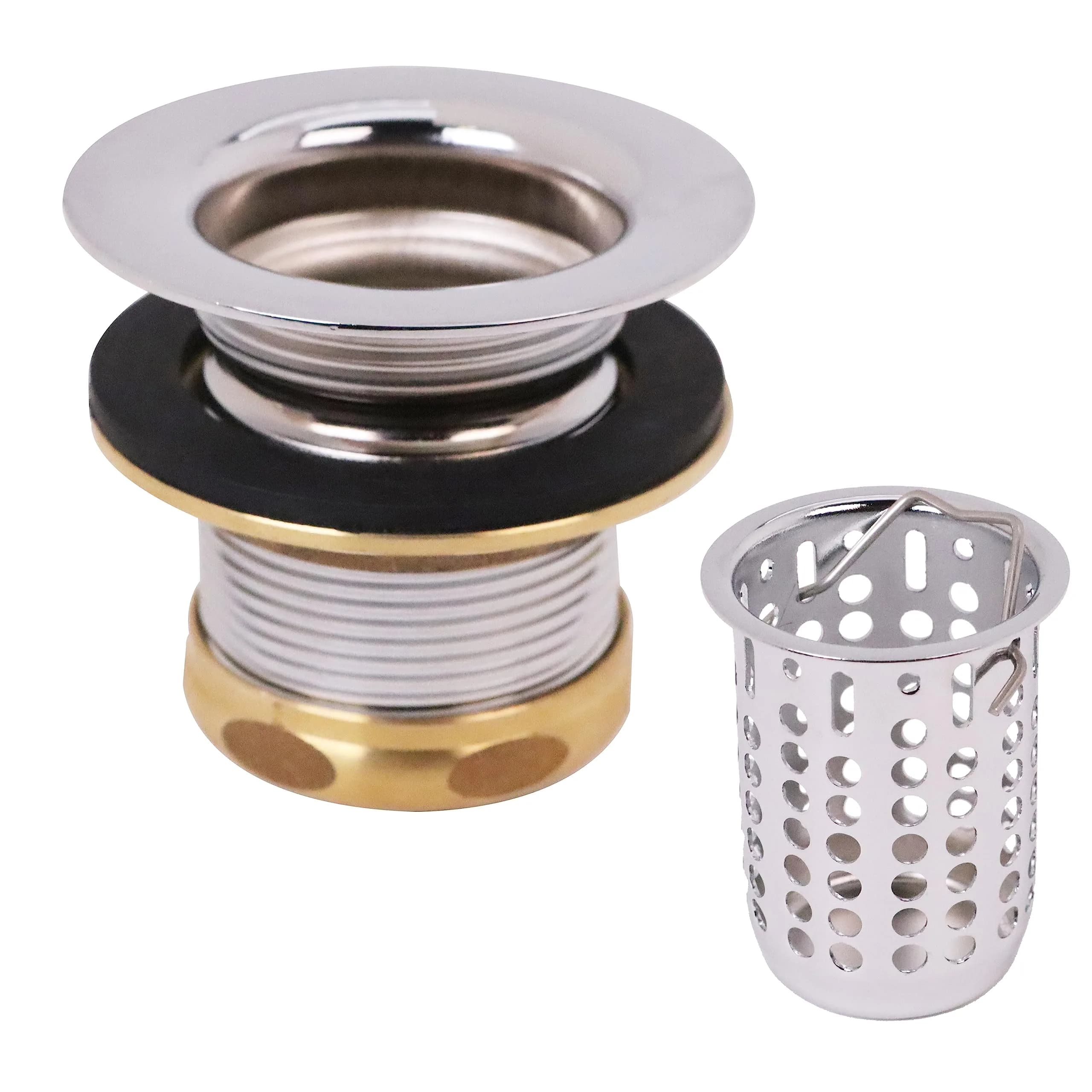 Westbrass Junior Bar and Laundry Sink Drain Assembly with Removable Strainer Basket, Polished Chrome 6.7cm (2-5/8 in.) - main product image