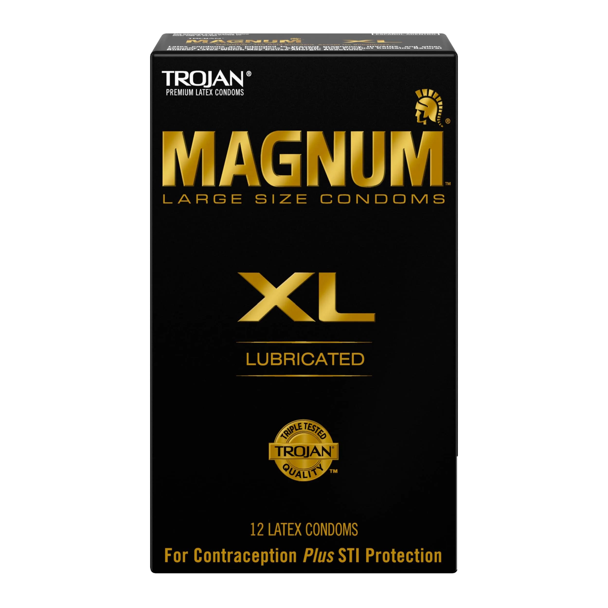 TROJAN Lubricated Magnum XL Large Size Condoms 12 Count | Extra Large Fit for Comfort & Protection - main product image