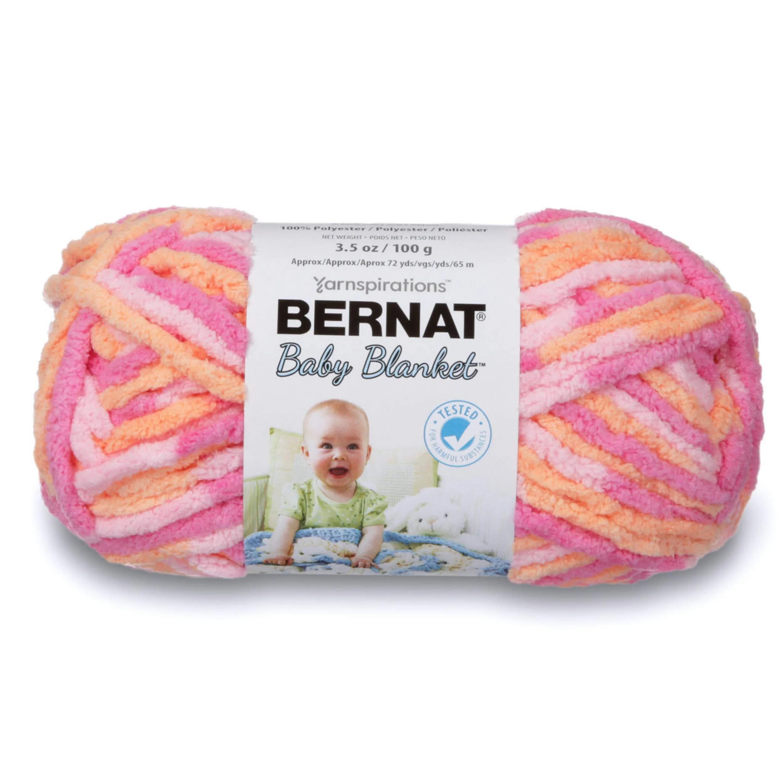 Bernat Baby Blanket Yarn for Crocheting Soft, Peachy — 100g (3.5oz) | #6 Super Bulky Polyester