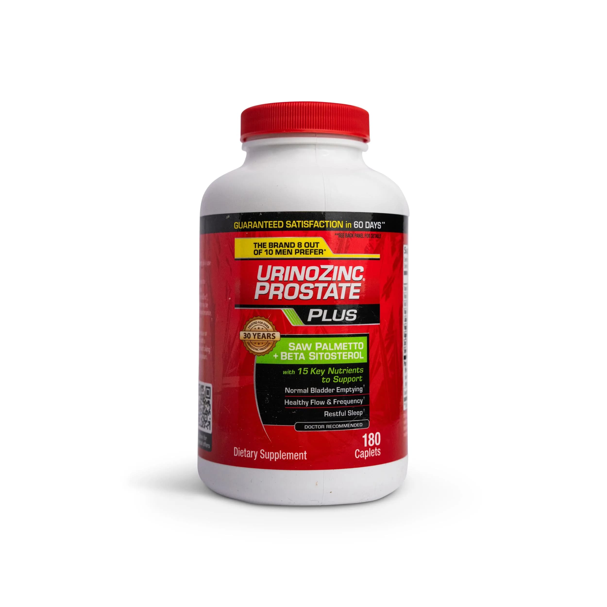 Urinozinc Prostate Support Supplement 180 Caplets | Zinc & Saw Palmetto for Men’s Urinary & Prostate Health - main product image