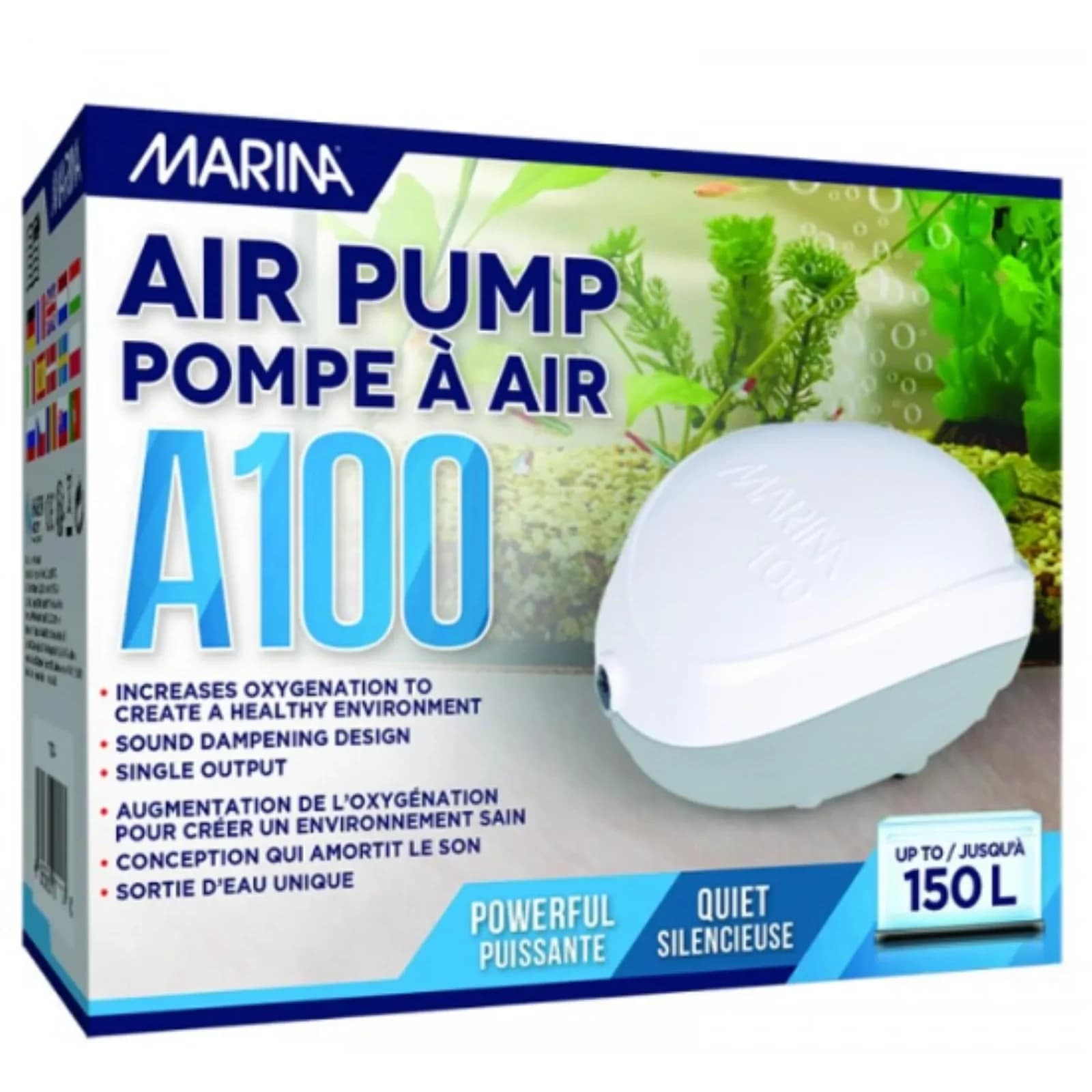 Marina 100 Air Pump | 85 LPH (22.5 GPH) Single Outlet Aquarium Air Pump - main product image