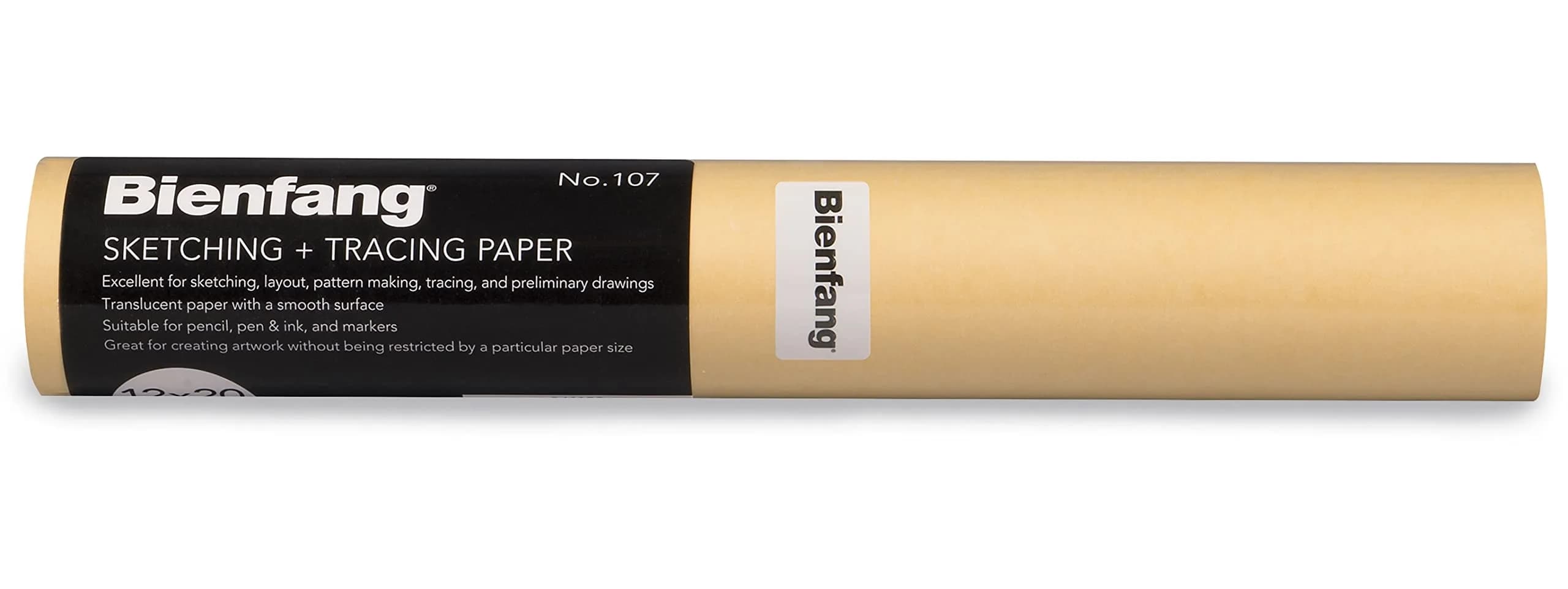 Bienfang Canary Yellow Sketching & Tracing Paper Roll 12 Inches x 20 Yards | Fine Surface Texture for Drawing & Pattern Making - main product image