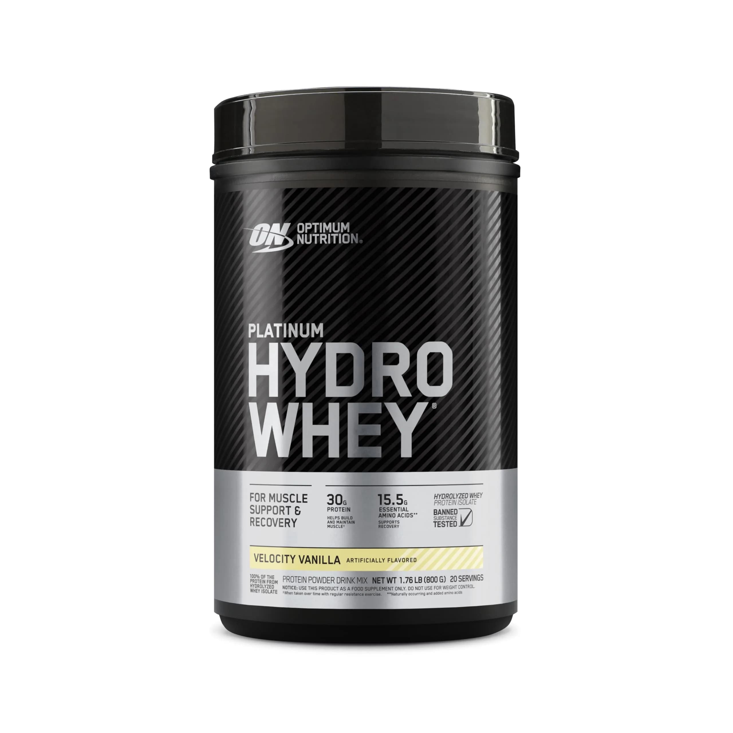 Optimum Nutrition Platinum Hydrowhey Protein Powder, Velocity Vanilla, 907g (2 LB) | Hydrolyzed Whey Isolate for Rapid Recovery - main product image