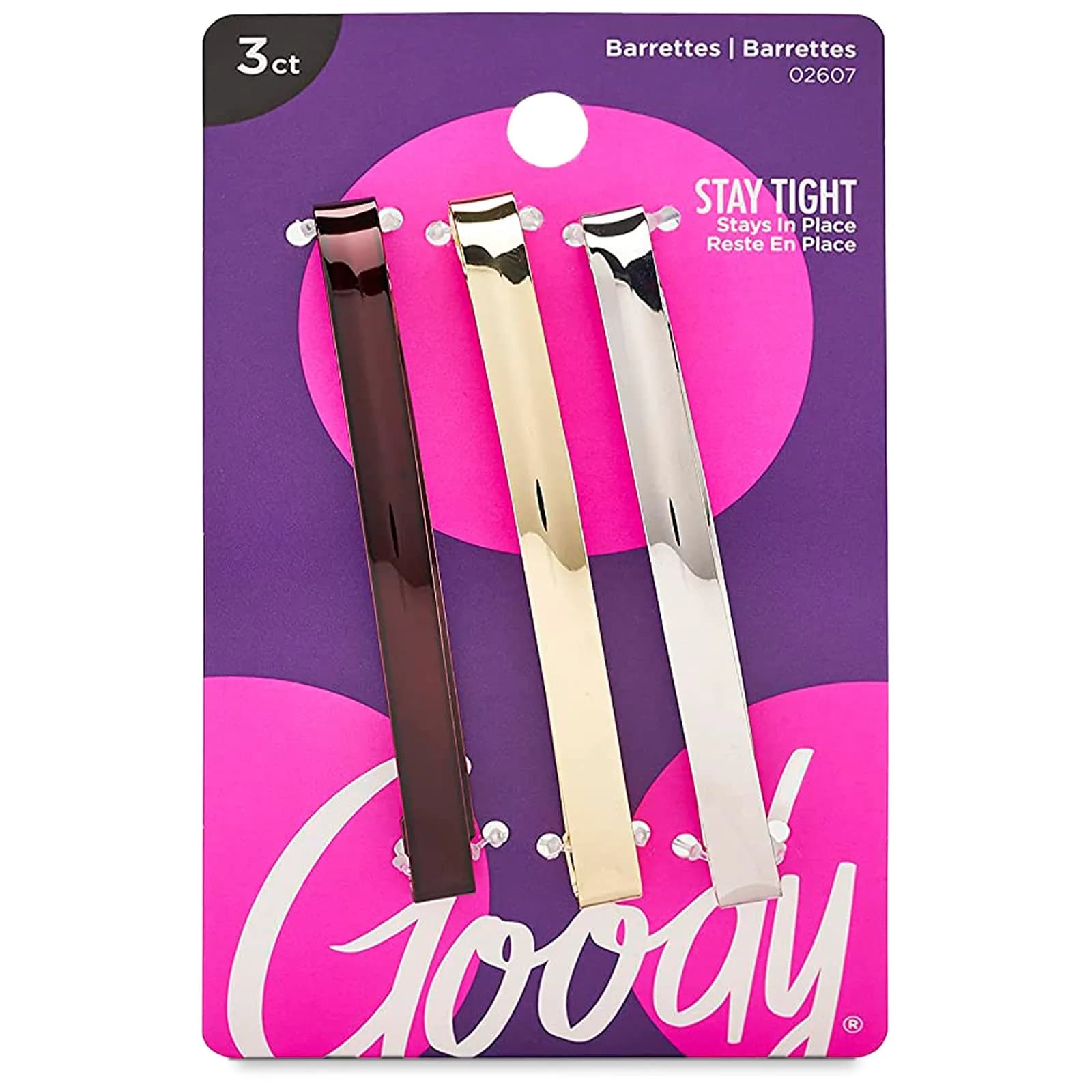 GOODY Hair Clips - 3 Count | Classic & Modern Assorted Barrettes for All Hair Types