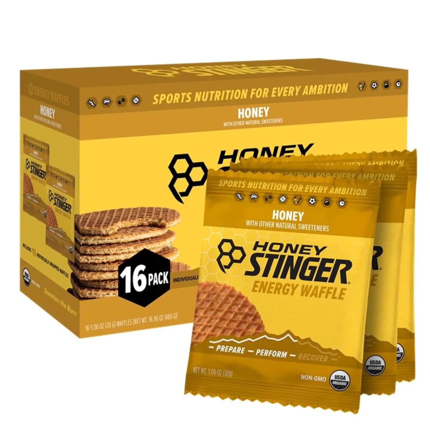 Honey Stinger Organic Honey Waffle Energy Stroopwafel, 16 Count | USDA Organic Energy Boost for Athletes - main product image