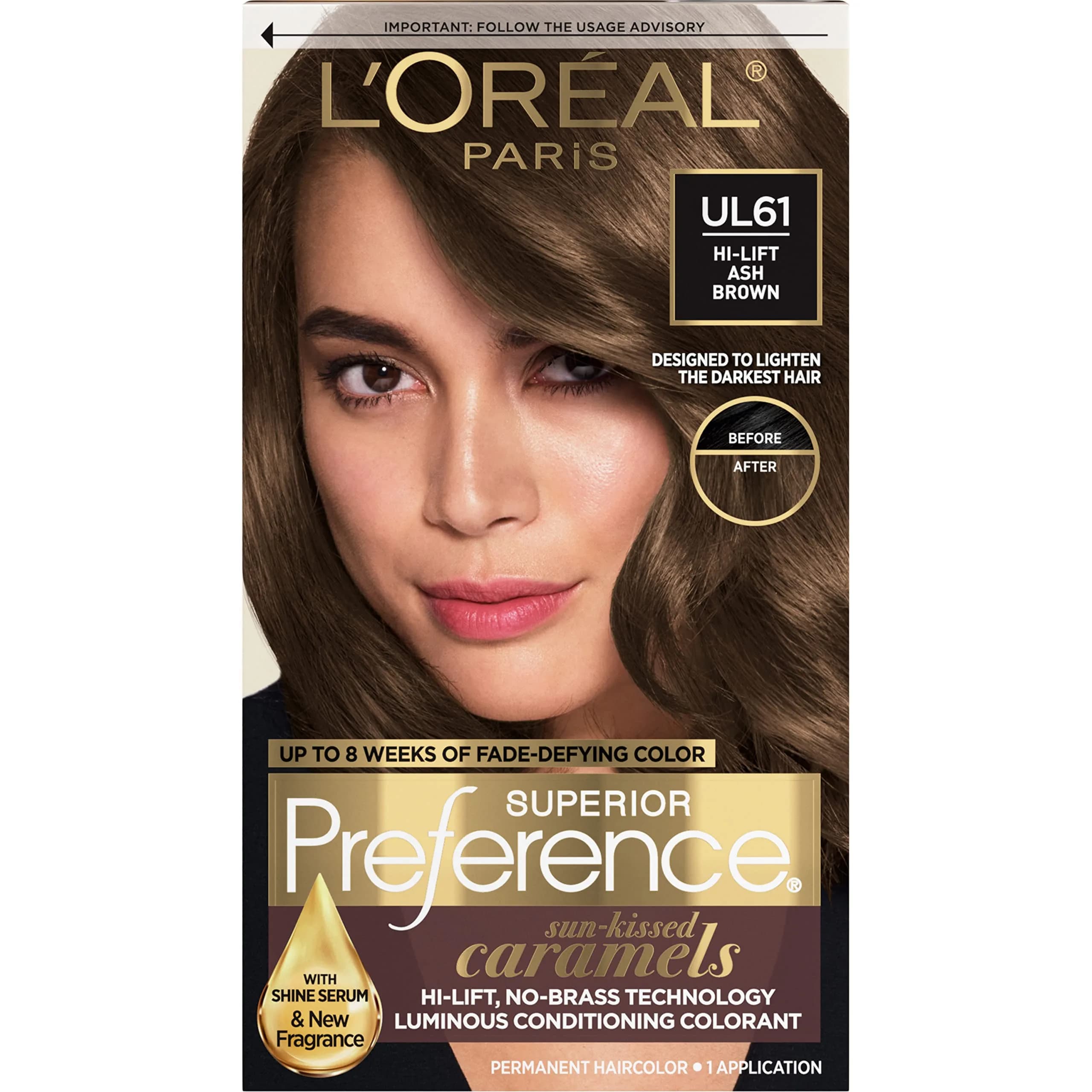 L'Oreal Paris Superior Preference Permanent Hair Color UL61 Ultra Light Ash Brown | Fade-Defying Shine System - main product image