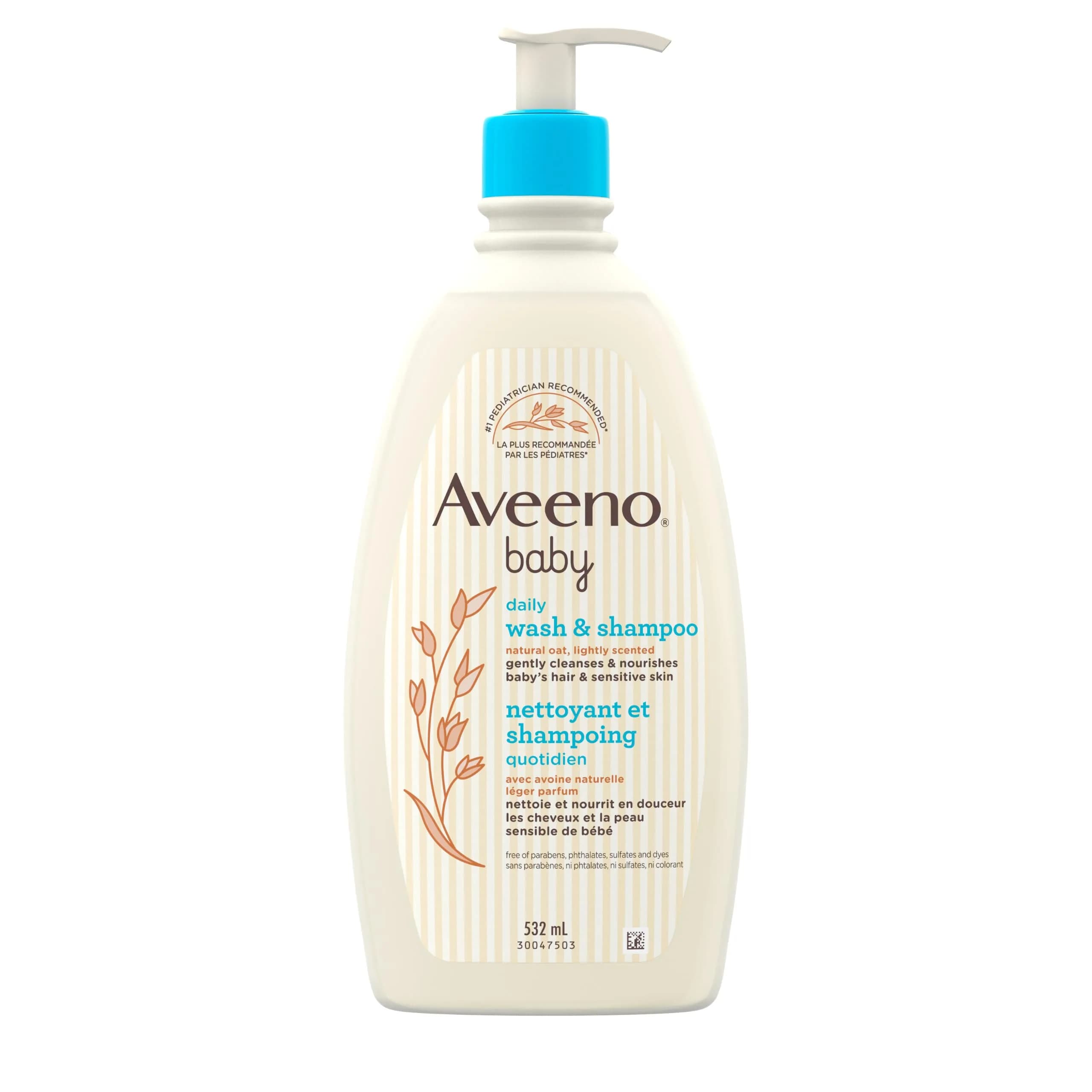 Aveeno Baby Daily Moisture Gentle Body Wash & Shampoo 532ml (18 Fl Oz) | Tear-Free Oat Extract - main product image