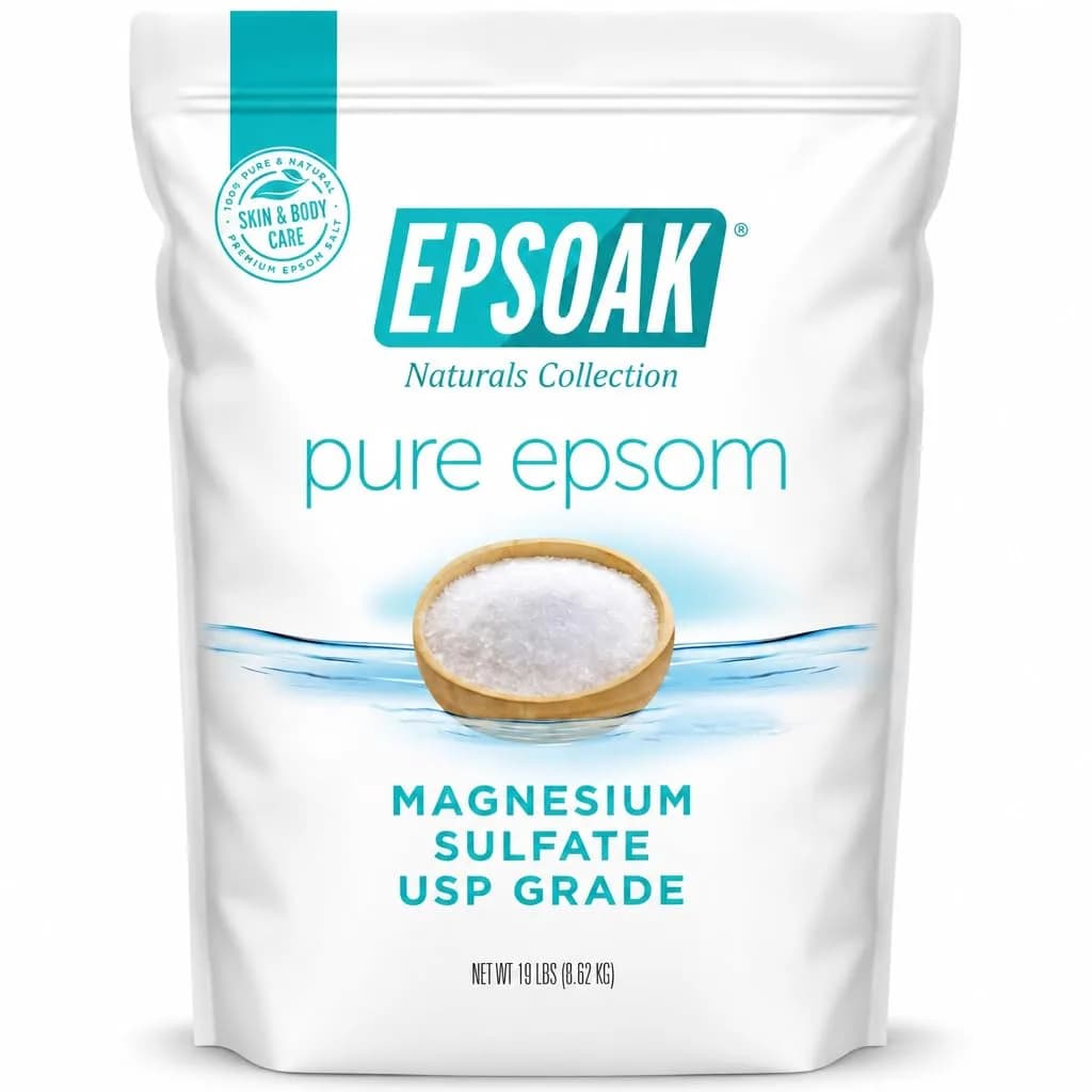 Epsoak Epsom Salt 19 lb. Magnesium Sulfate USP | Unscented, Made in USA, Cruelty-Free - main product image