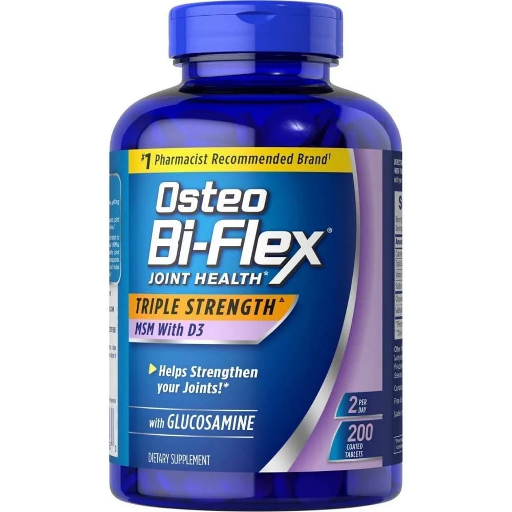 Osteo Bi-Flex Triple Strength Glucosamine 1500 mg, MSM 1500 mg with Vitamin D3 1000 UI Tablets (200 Count) | Supports Joint & Bone Health