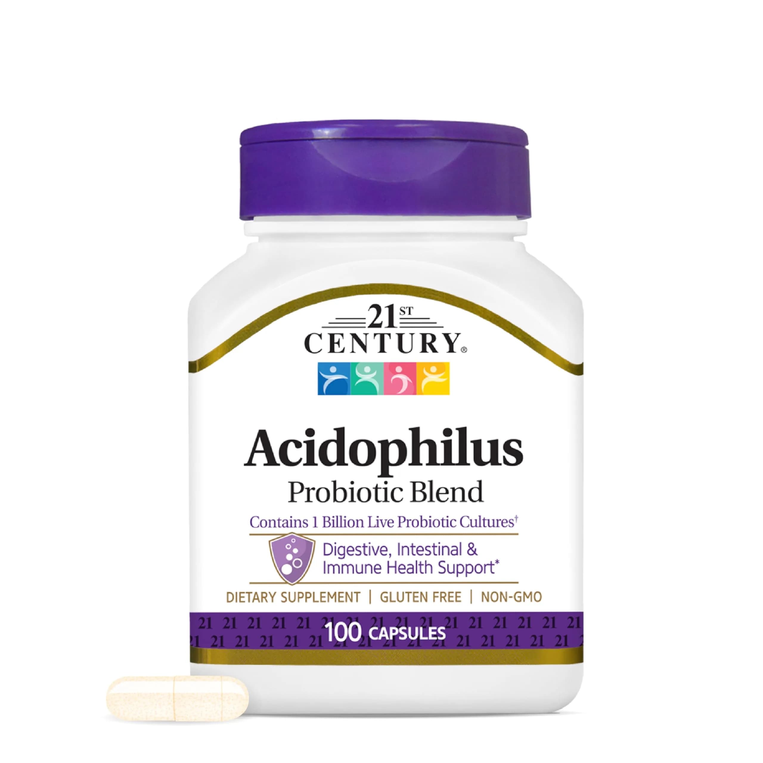 21st Century Acidophilus Probiotic Supplement Capsules 100 Count | Supports Digestive Health & Immune System - main product image