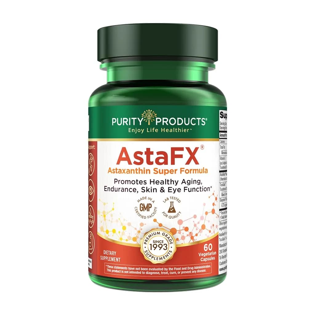 Purity Products AstaFX Astaxanthin Antioxidant Super Formula 60 Capsules | Supports Immune & Heart Health - main product image