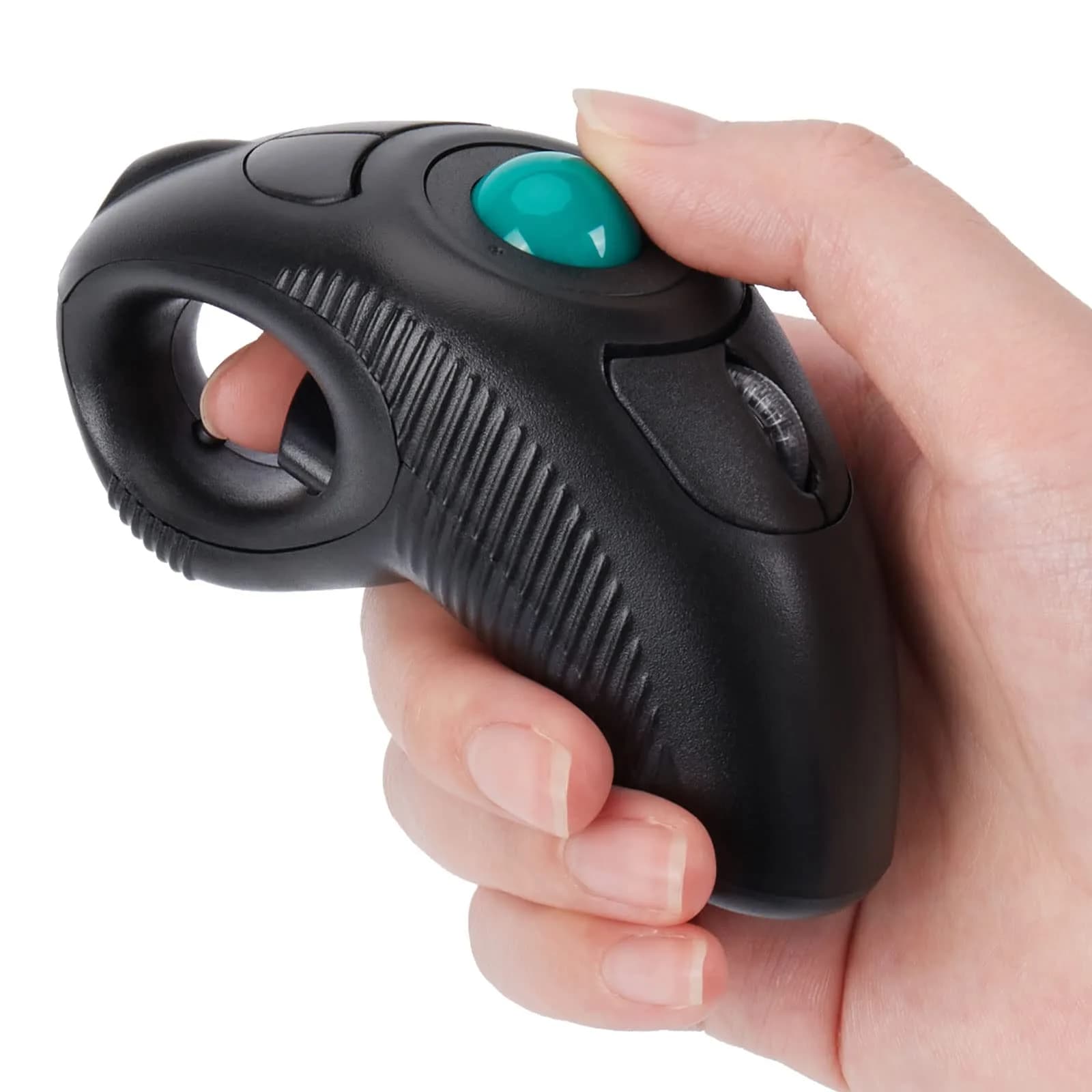 welspo Wireless USB Finger Trackball Mouse with Green Ball | Ambidextrous Laser Sensor - main product image