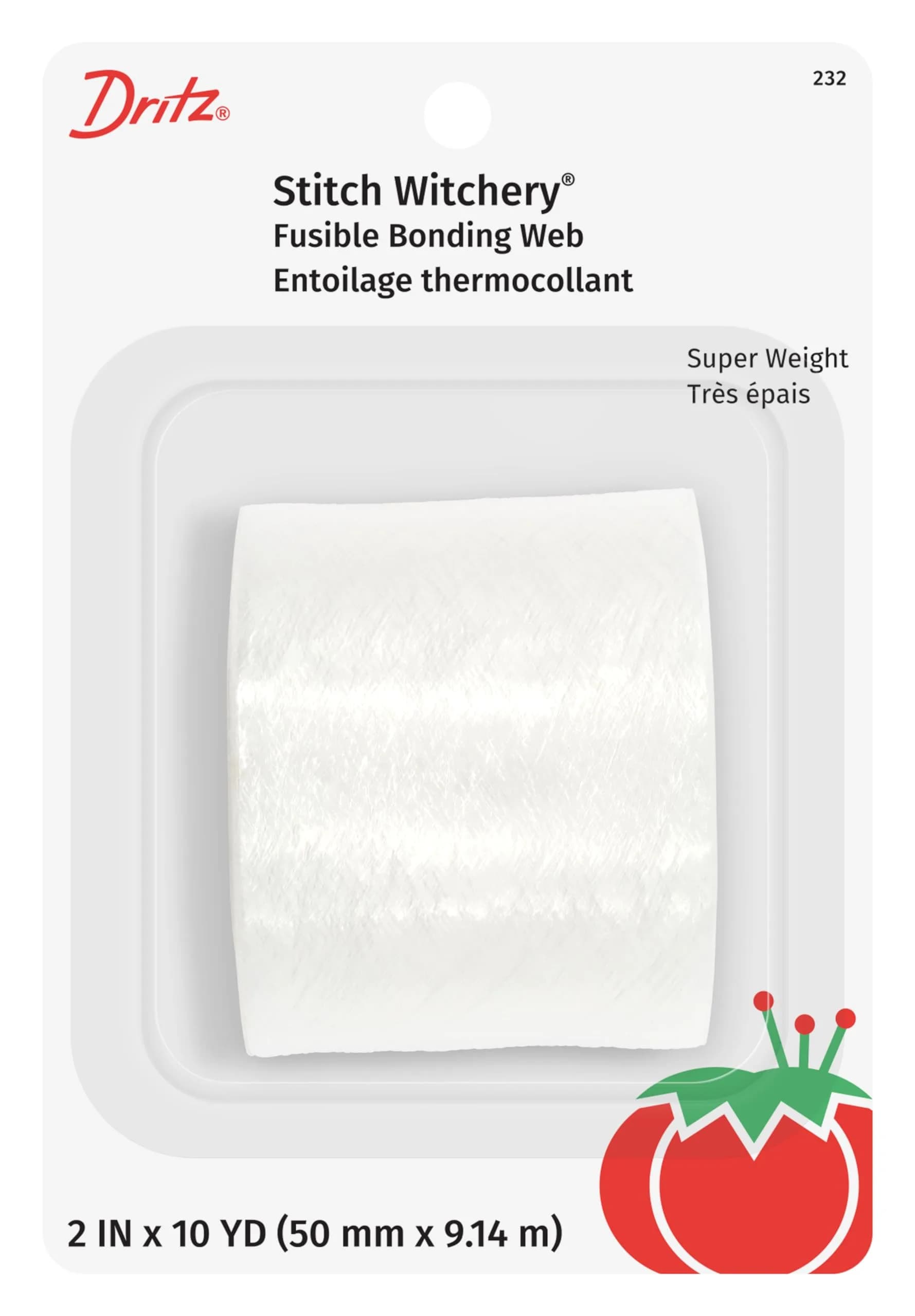 Dritz Stitch Witchery Fusible Bonding Web 2 Inch x 10 Yards White | Bonds Fabric with Steam Iron