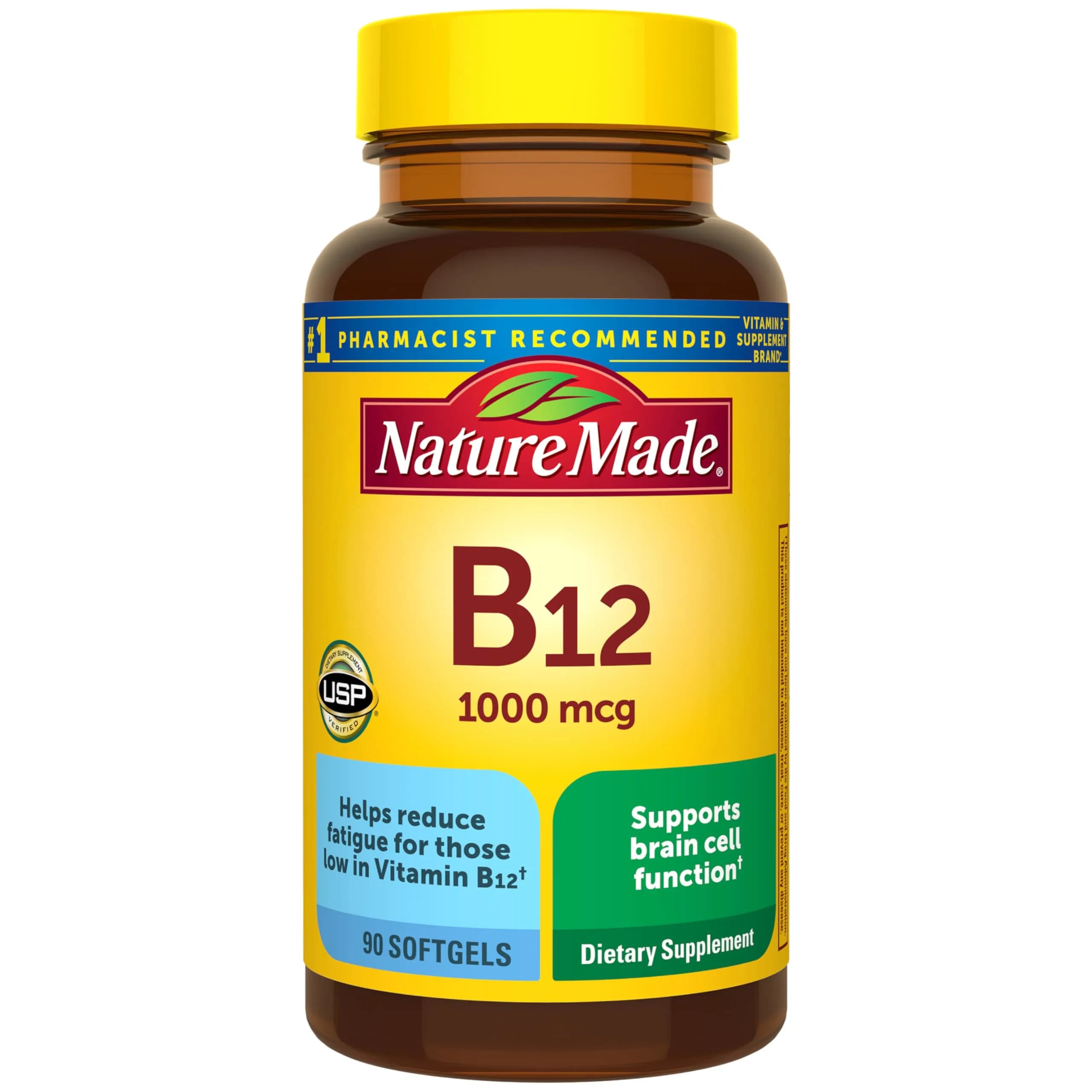 Nature Made Vitamin B12 1000 mcg Softgels (90 Count) | Energy Metabolism Support with USP Verification - main product image