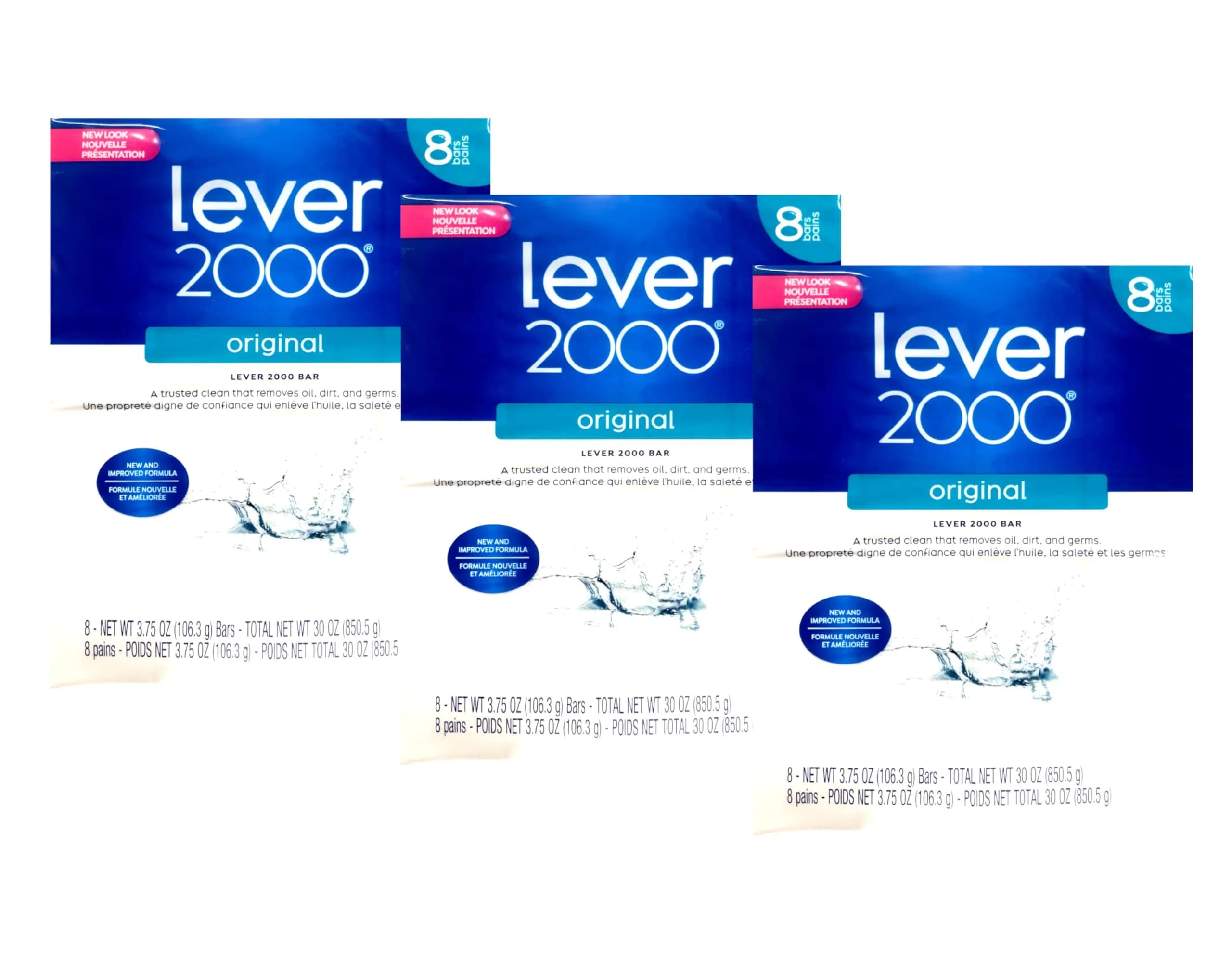 Lever 2000 Original Scent Bar Soap | Revitalizing for Face & Body, 3.75 oz Each (Pack of 3) - main product image