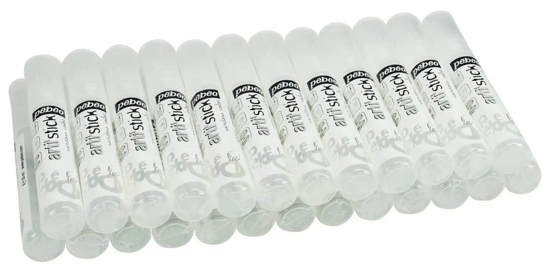 Pebeo Arti'Stick Set of 25 Empty Applicator Tubes | Refillable, Small Hand Size, Classroom Use
