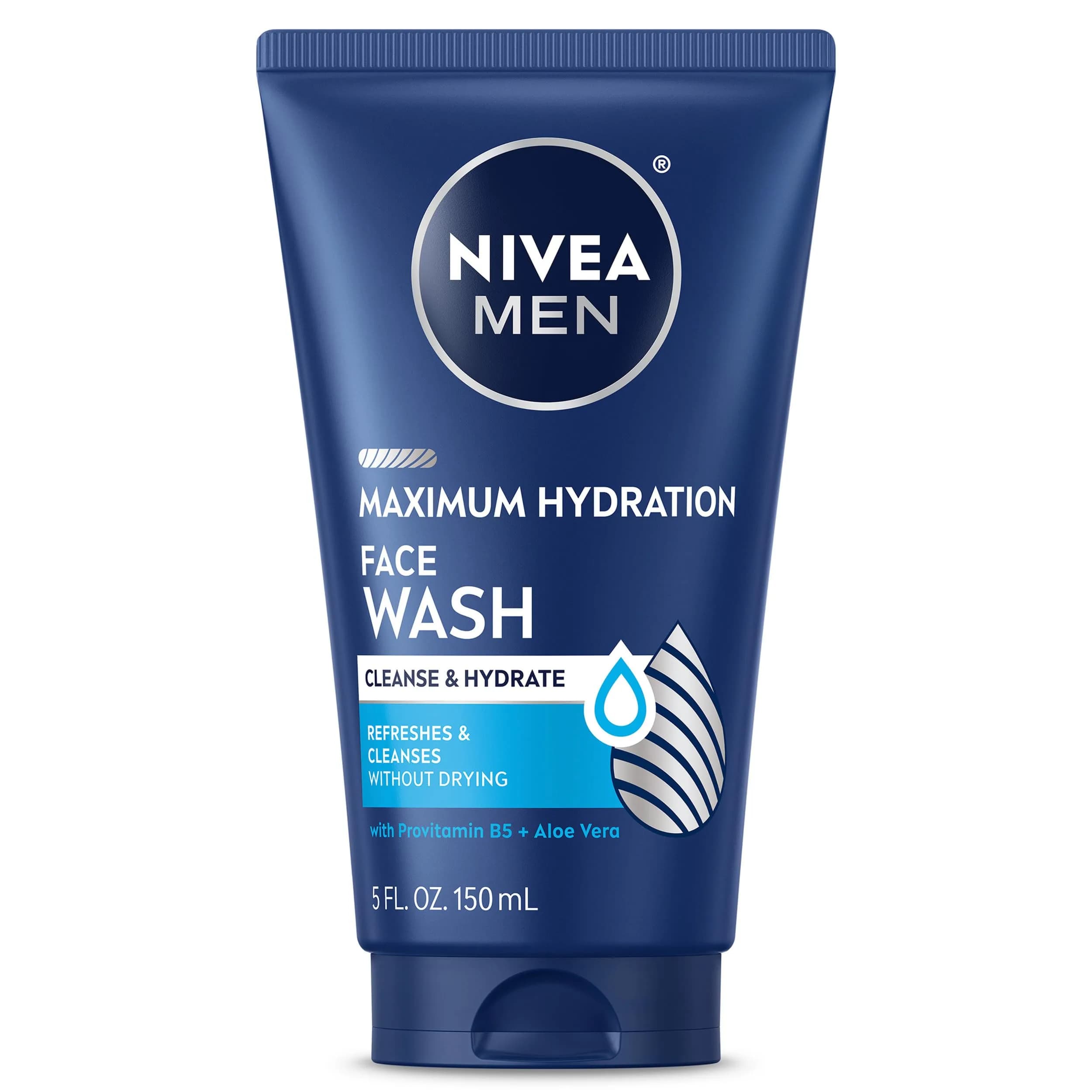NIVEA MEN Maximum Hydration Face Wash 148ml (5 Fl Oz) | Gentle Cleansing for Dry Skin - main product image