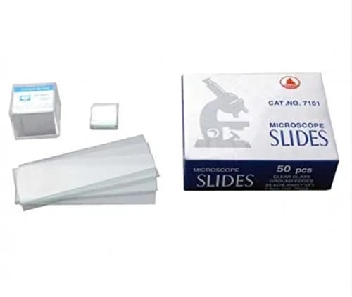 AmScope BS-50P-S100 50 Blank Microscope Slides & 100 Coverslips | Optical Glass, 1x3in, Ground Edges