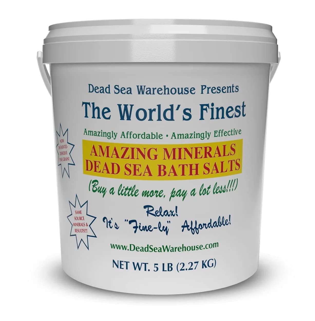 Dead Sea Warehouse Dead Sea Salts for Soaking 80 Ounce | Soothes Muscles & Skin Relief