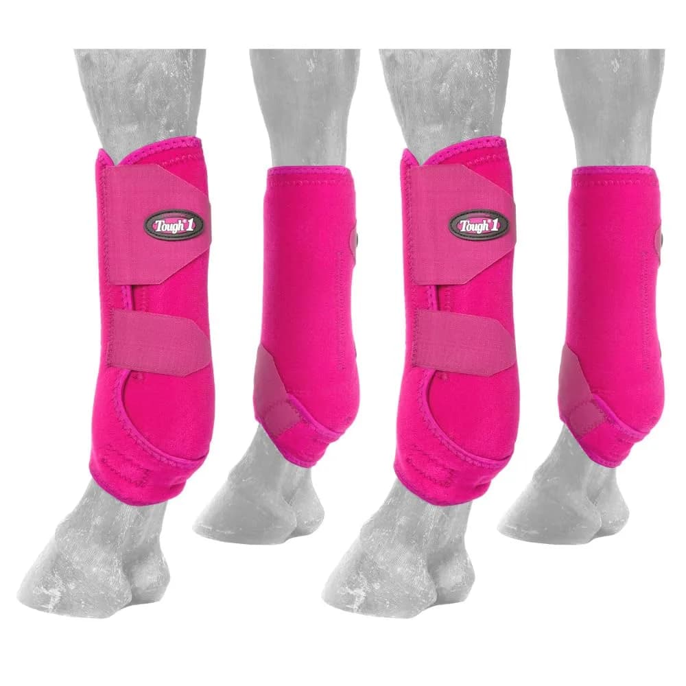 Tough 1 Extreme Vented Sport Boots Set, Pink, Medium | Maximum Horse Leg Protection