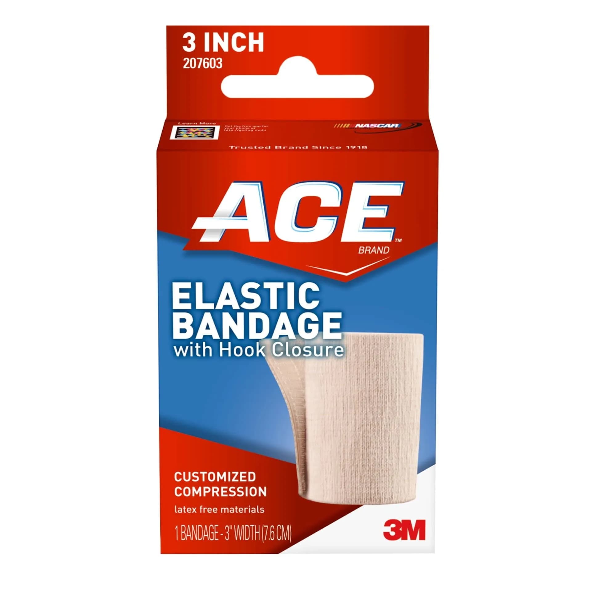 3M ACE 3" Elastic Bandage Wrap with Hook Closure, Beige, 2 Count | Moderate Support for Muscles & Joints
