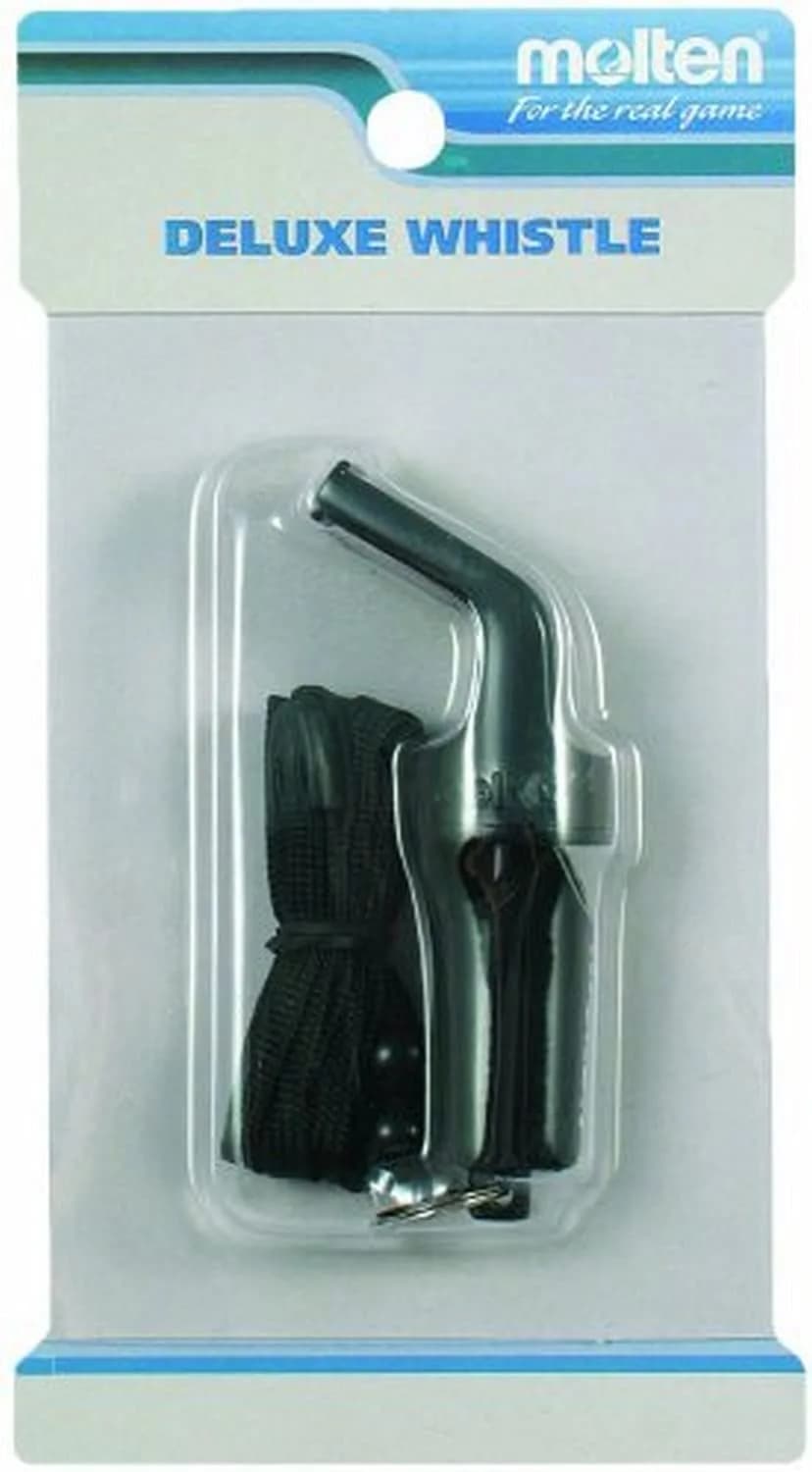 Molten Deluxe Pea-less Whistle (Black) | Coach & Referee Gear for Sports & Outdoors