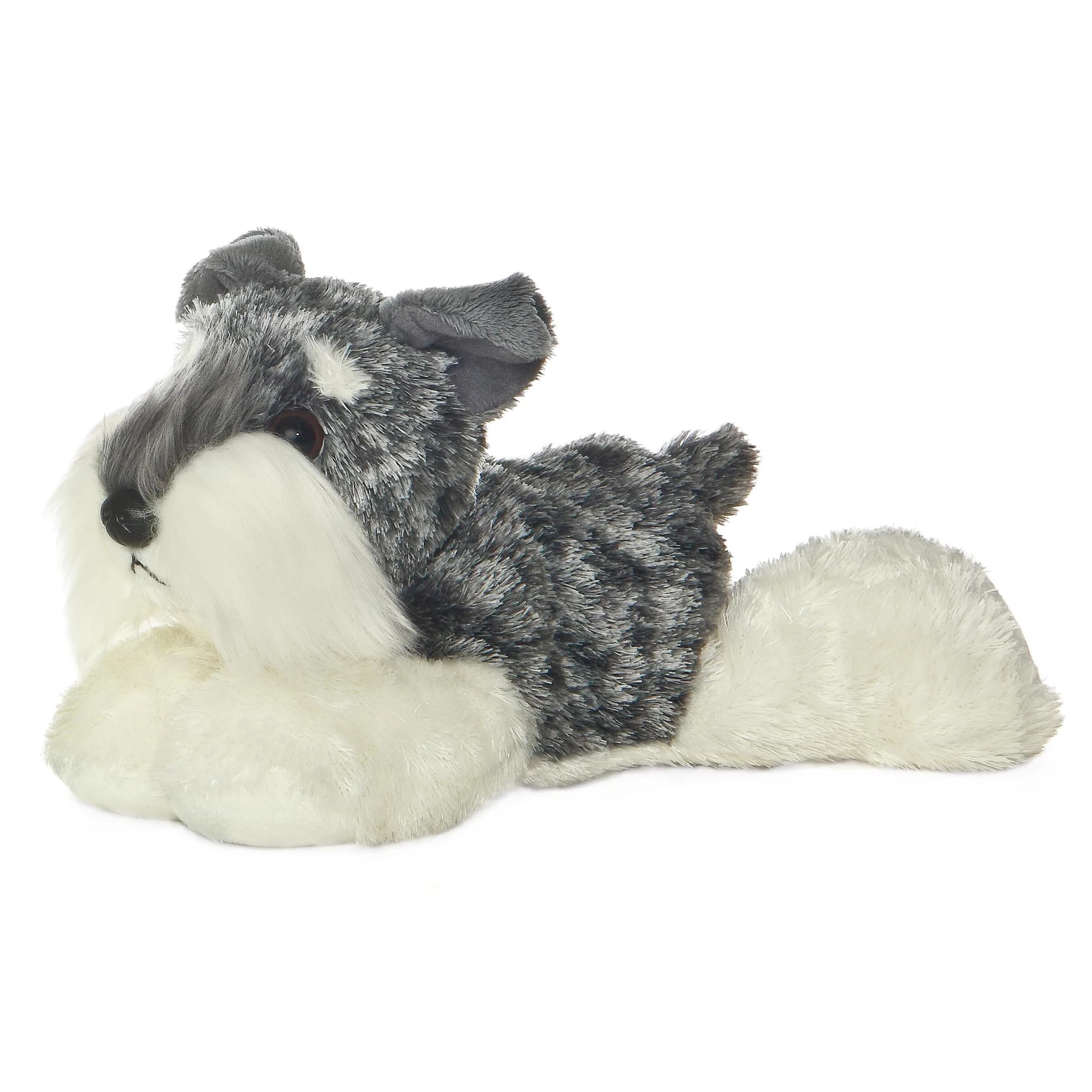 Aurora Mini Flopsie Stein Stuffed Animal 20.3cm (8 Inches) | Adorable Gray Schnauzer Plush Toy - main product image