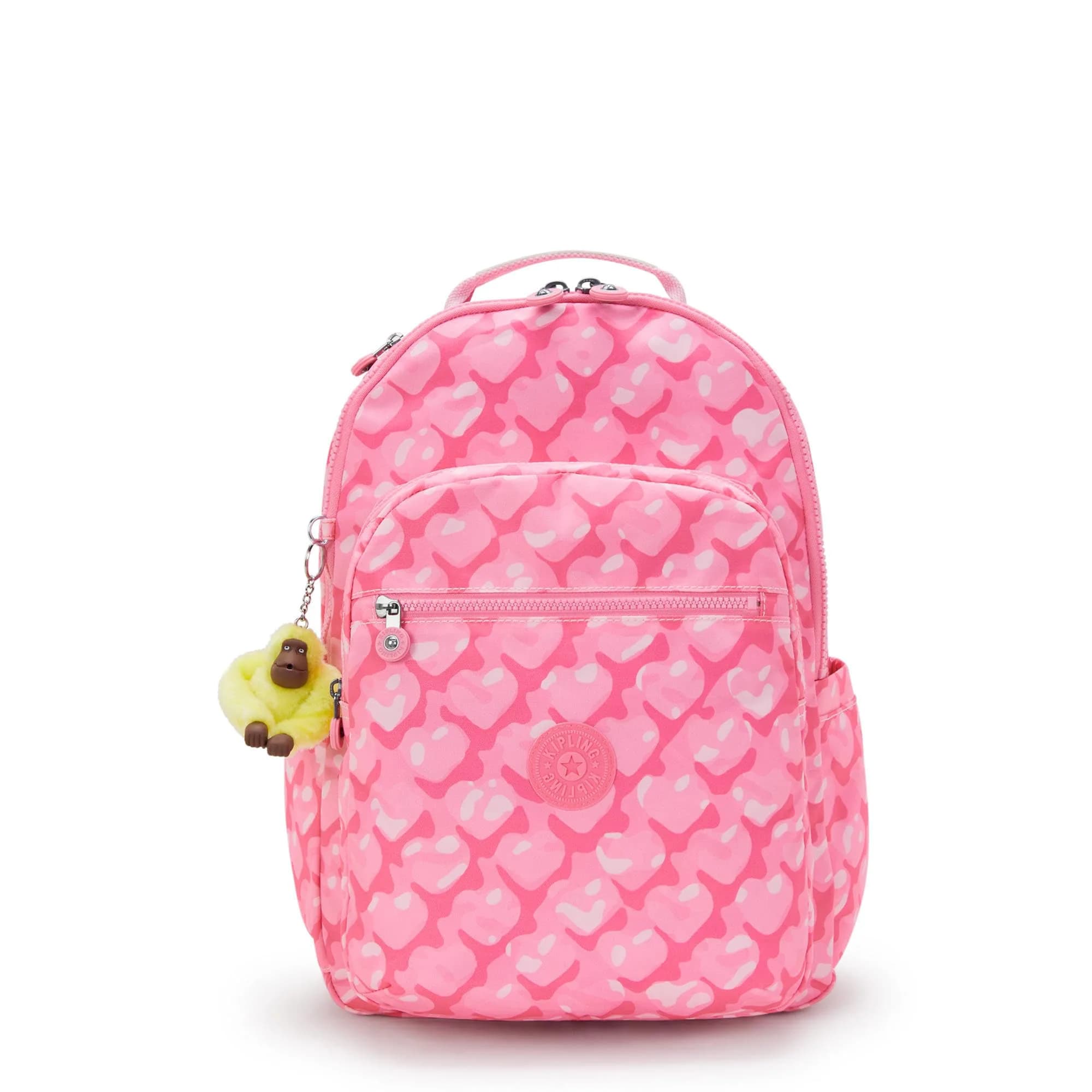 Kipling Basic Solid Ridge Large Backpack Carnation Pink 16.25"H x 12.5"W x 7.5"D | Water-Resistant Nylon Daily Commuter - main product image