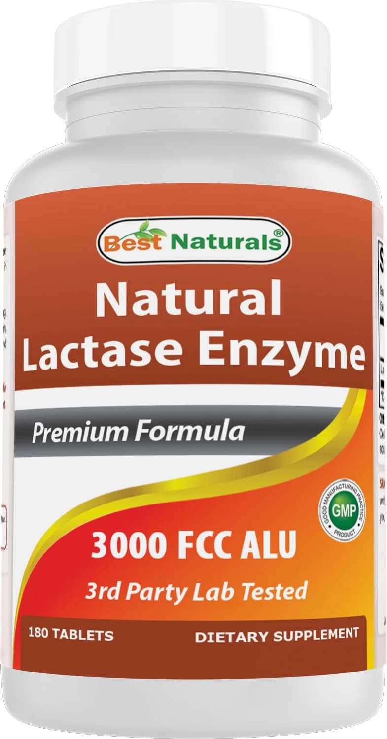 Best Naturals Lactase Enzyme Tablets 180 Count | Supports Dairy Digestion & Lactose Tolerance