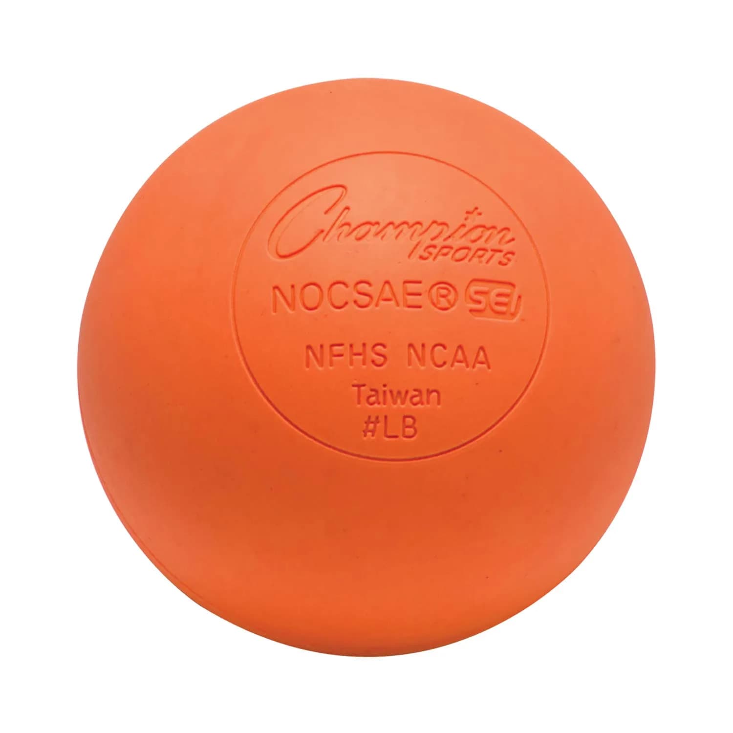 Champion Sports Orange Lacrosse Ball 5.08cm (2 in) | Official Size NCAA, NFHS & SEI Certified - main product image